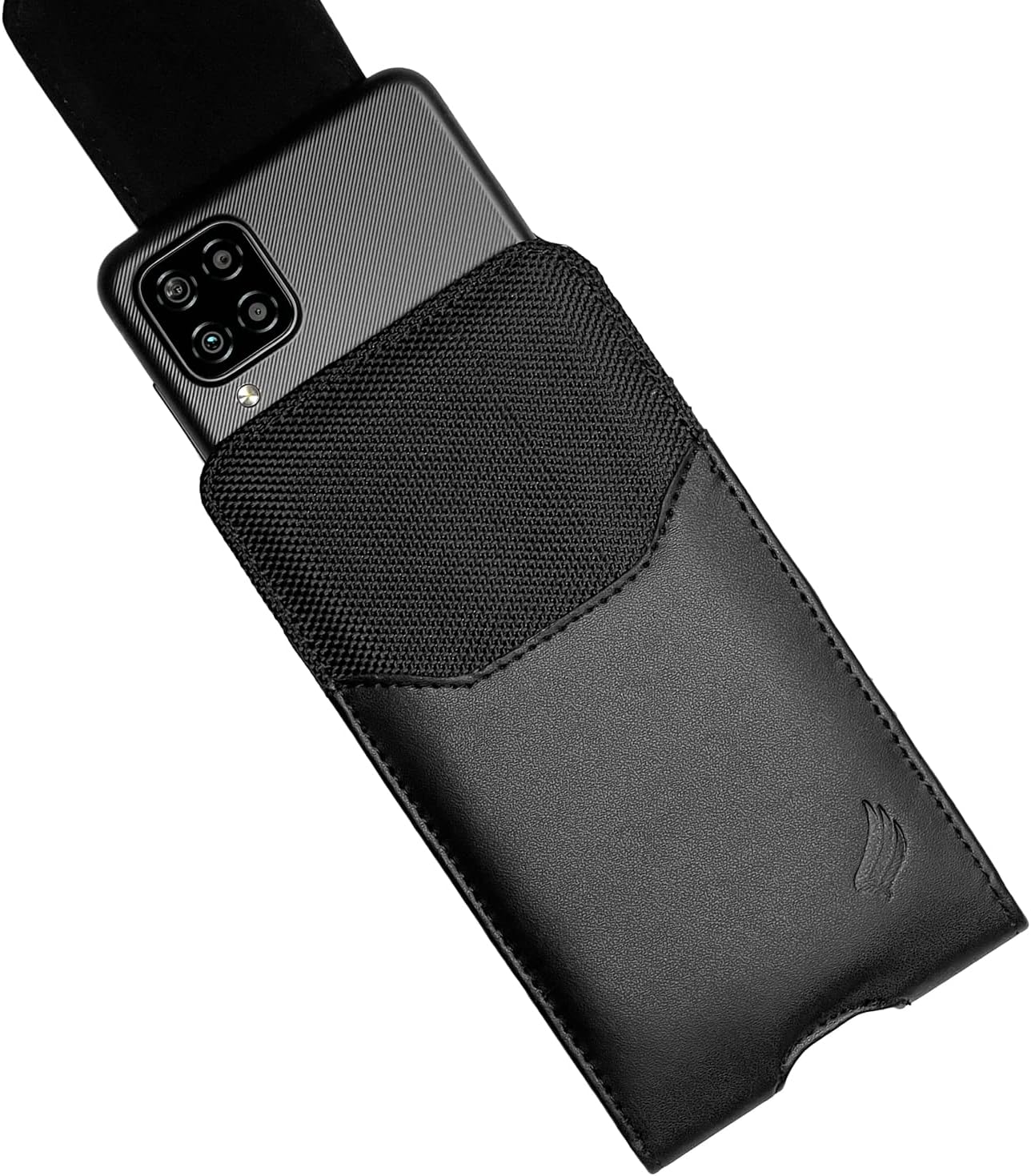 Leather Cell Phone Holster for Boost Celero 5G, Motorola Moto G 5G, Moto G Power 2021/2022/2023/2024, TCL 30 40 50 60 XE, XL, Vertical Case Waist Carrying Pouch with Belt Clip/Loops, Black