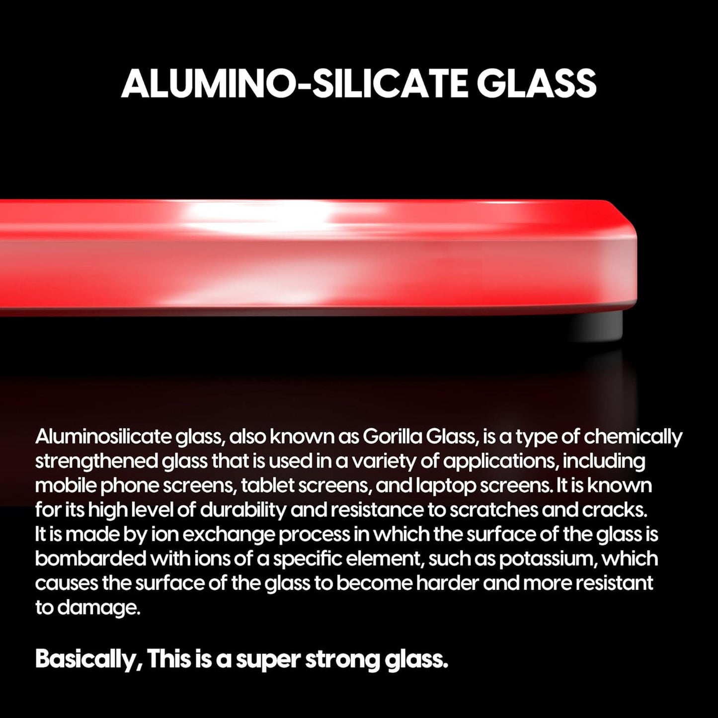 Pulsar - Superglide Premium Glass Mouse Pad XXL ALUMINO-Silicate Glass Surface Anti-Slip Fully Molded high-Density Silicone Rubber 38.5in x 16.5in (XXL, Red)