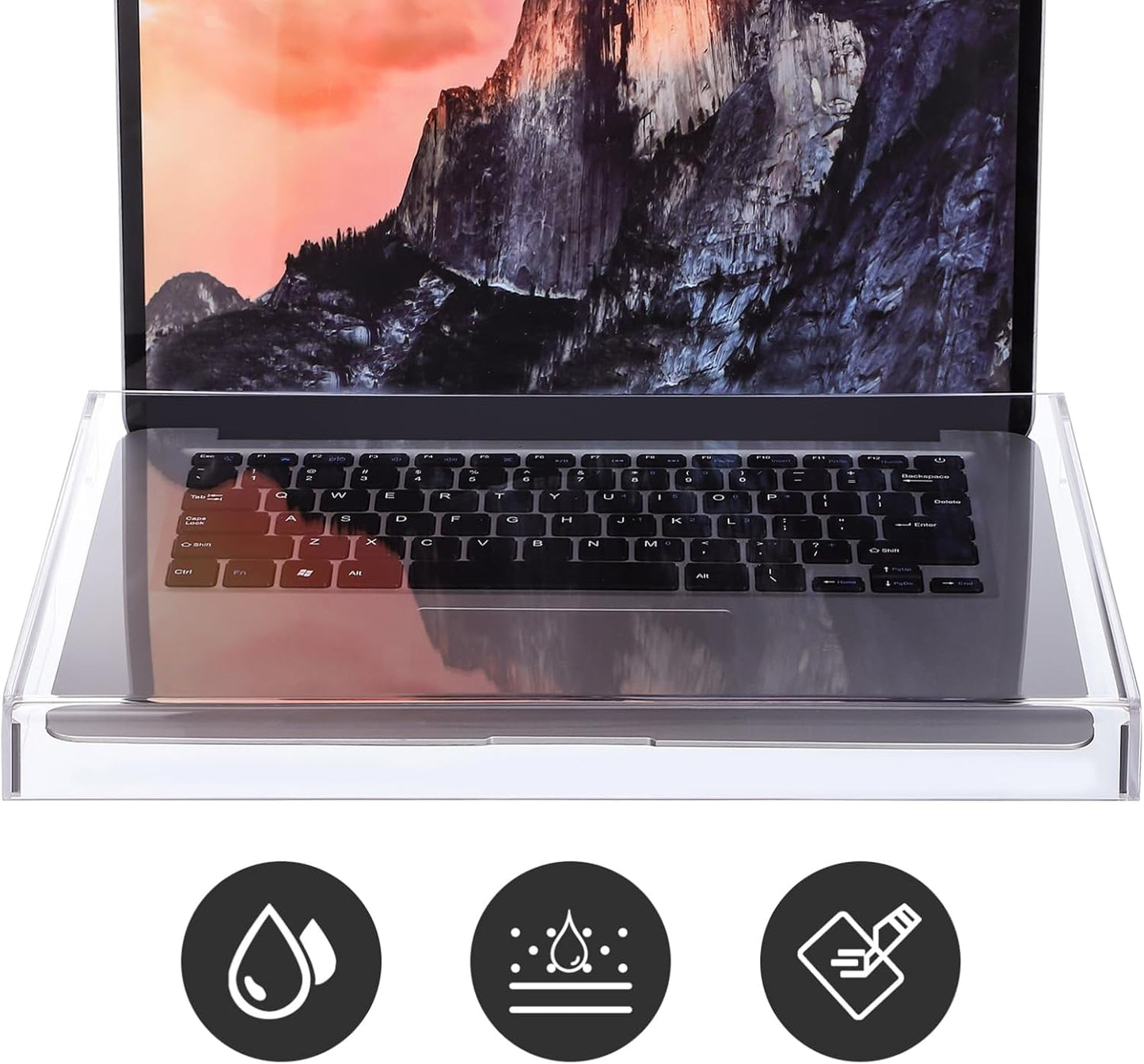 Acrylic Laptop Keyboard Cover : Clear Computer Keyboard Dust Cover for 14 inch Notebook, 13.76X9.82X1.18in