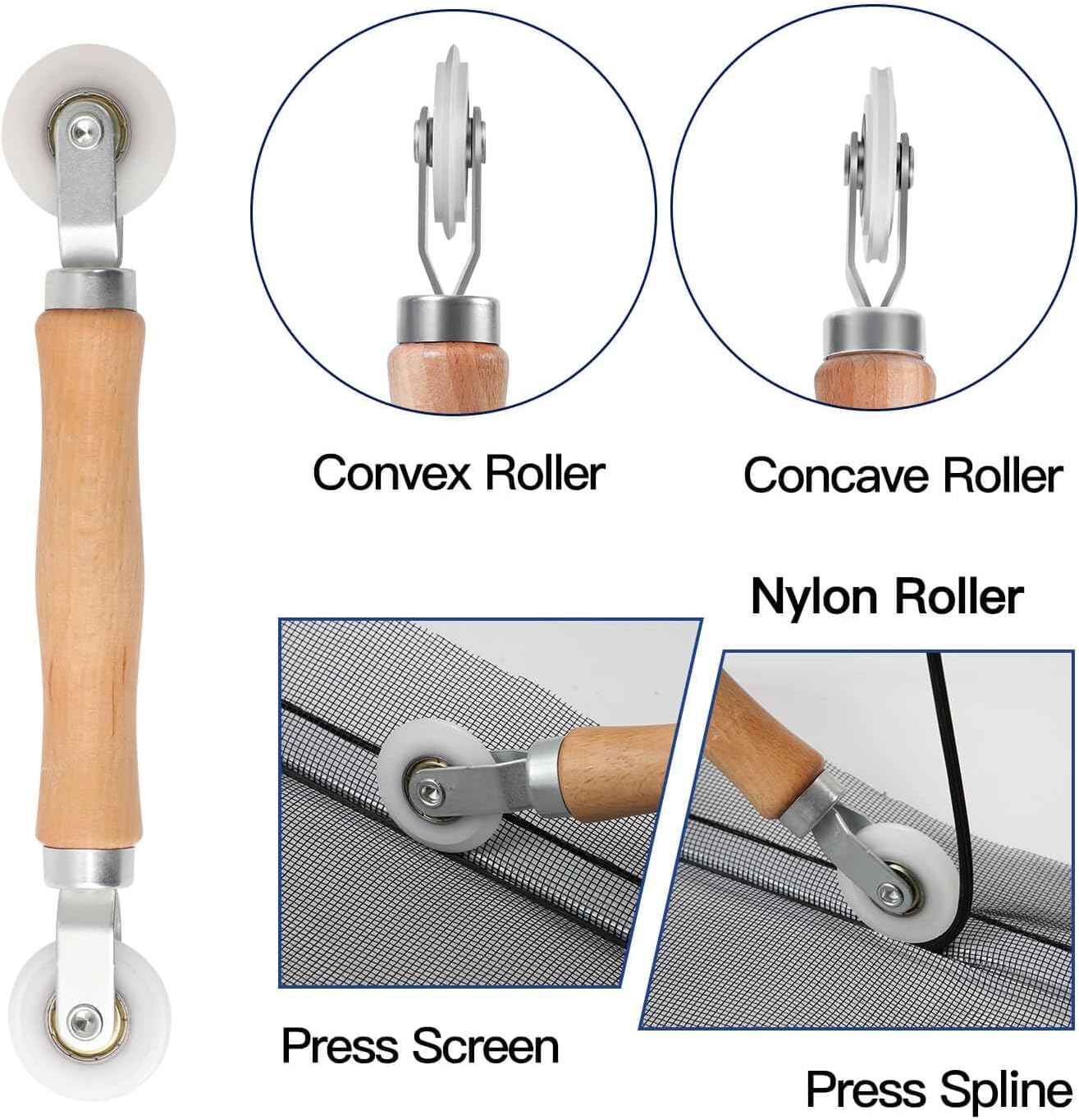 Screen Door Mesh Replacement Kit with All Tools Include Window Screens Mesh 48"x117", Screen Roller, Screen Spline, Spline Hook, Yolovit