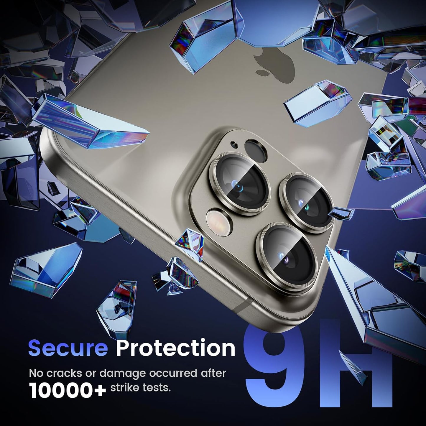 Tensea for iPhone 16 Pro/iPhone 16 Pro Max/iPhone 15 Pro/iPhone 15 Pro Max Camera Lens Protector, Metal Aluminum Alloy Tempered Glass Cover Camera Screen Protector Accessories, Case Friendly