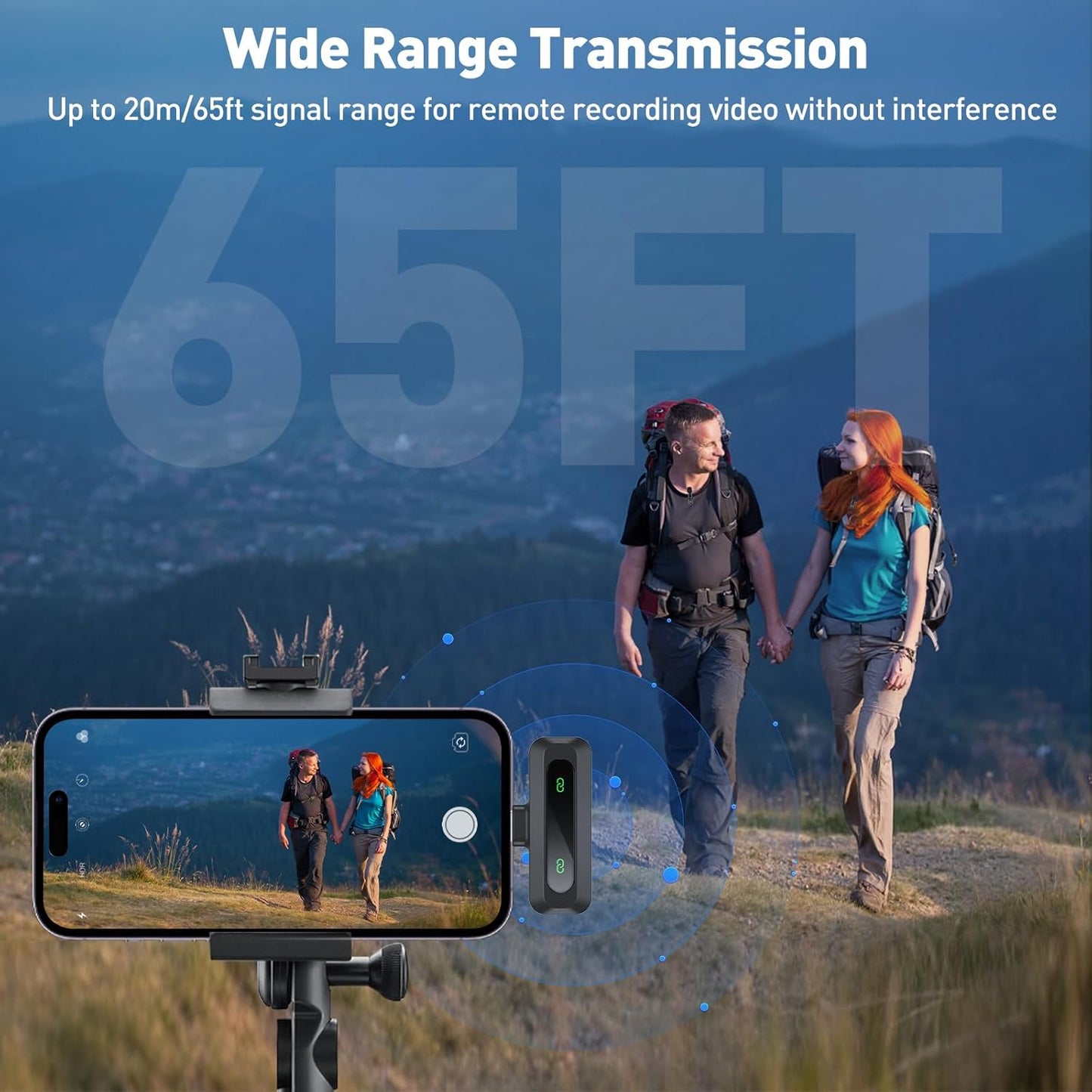 Wireless Lavalier Microphone for iPhone Recording Clip-on Mini Mic for iPhone/for iPad Video Recording with Rotatable Clip&Denoise Recording, Portable Mic Set for Content Creators