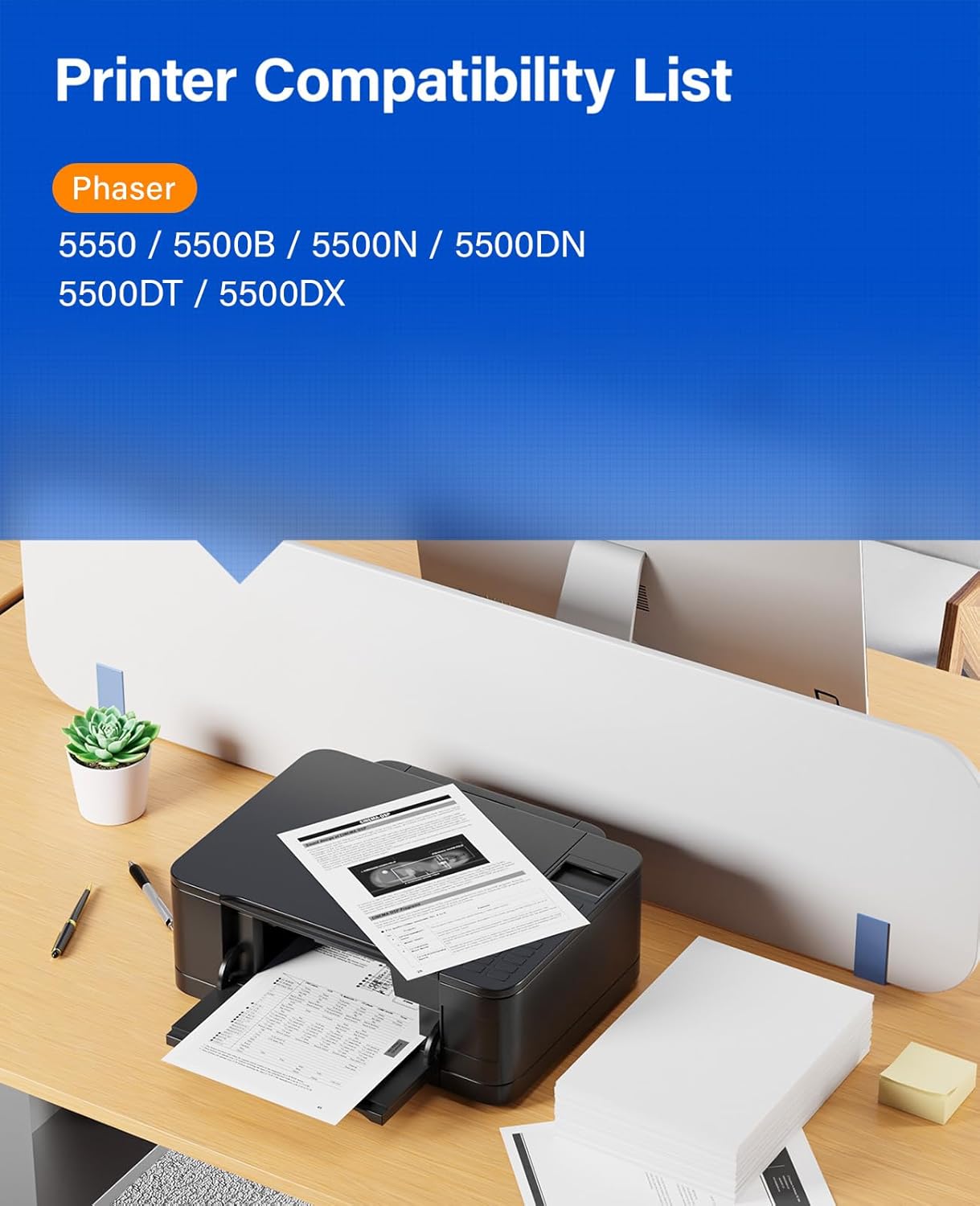 Phaser 5500 5550 Drum Cartridge High Capacity Black 1-Pack Replacement for Xerox 113R00670 Drum Unit Compatible with Xerox Phaser 5550 5500B 5500N 5500DN 5500DT 5500DX Laser Printer Image-Drum Copier