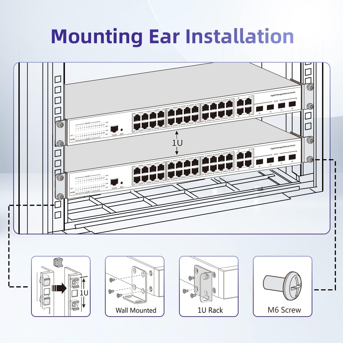 Rack Mount Kit for 17.3 Inch Juniper Switches Rack Ears for Juniper EX2200/EX2300