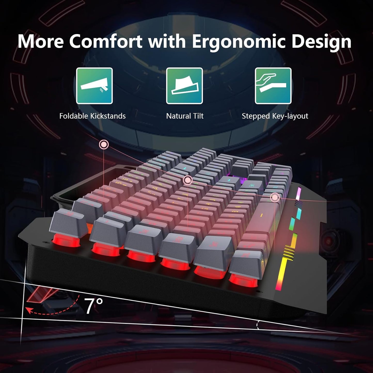 AULA T102 104 Keys Gaming Keyboard and Mouse Combo with RGB Backlit, All-Metal Panel Waterproof Light Up Quiet Computer Keyboard, USB Wired for MAC Xbox PC Gamers