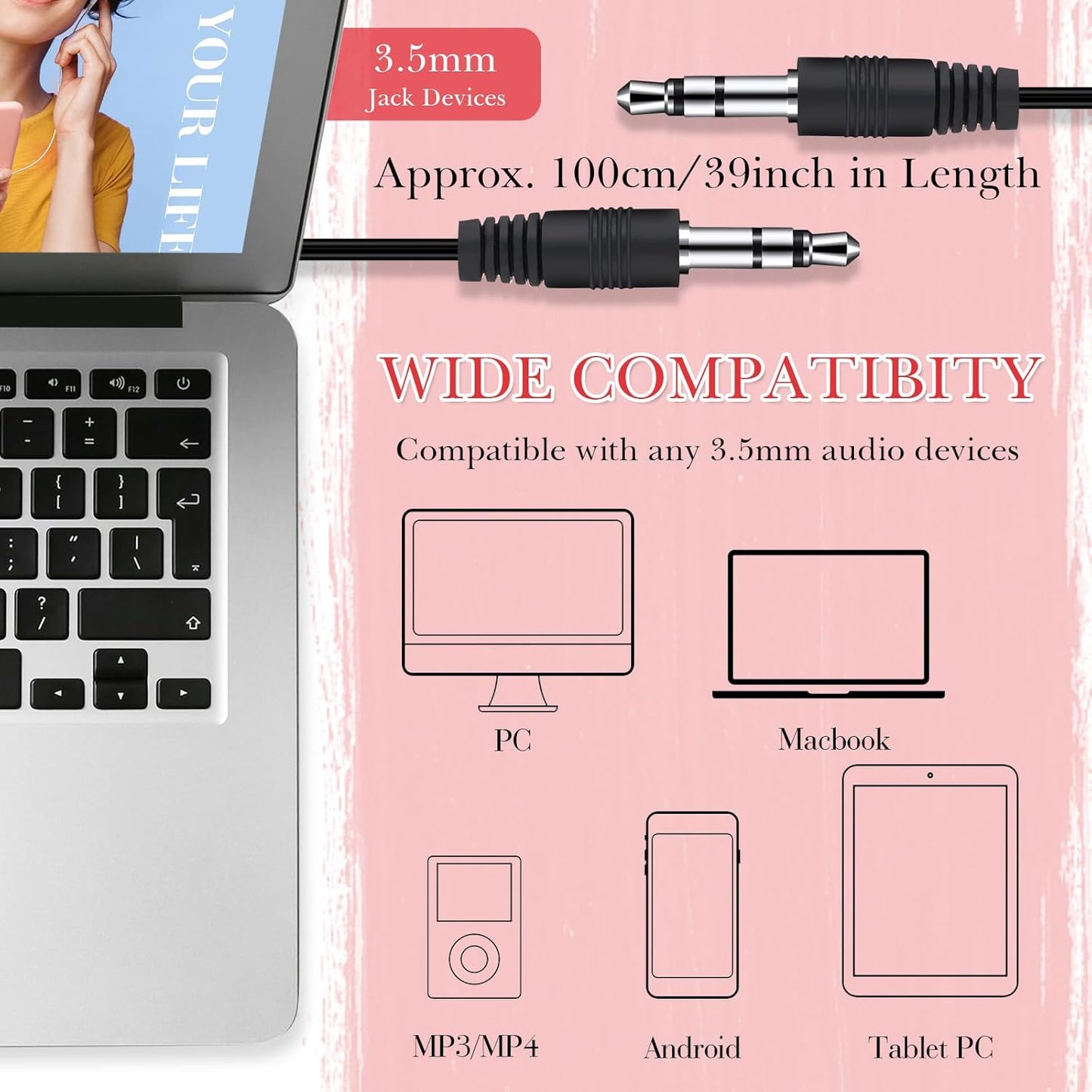 Kanayu 100 Pack Wired Earbuds Bulk for Classroom Ear Headphones Wired Basic Student Earbuds No Microphone with 3.5mm Jack for Kids Class Laptop School Library, Individually Bagged(Red)