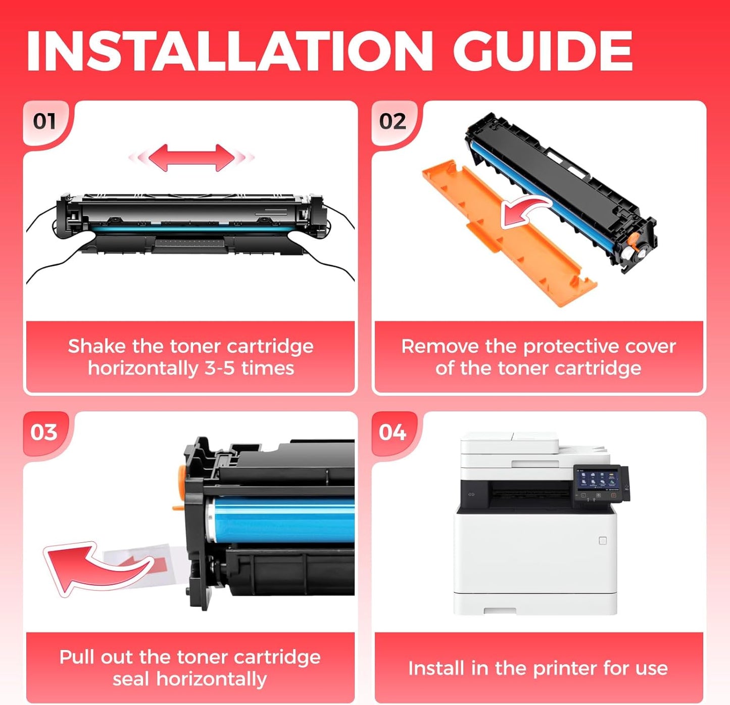 T09 Toner Cartridge Set 4-Pack with chip High Yield Replacement for Canon T09 T09L 3020C005AA 3019C005AA 3018C005AA 3017C005AA for Color imageCLASS MF1127C X LBP1127C C1127i C1127iF C1127P Printer Ink