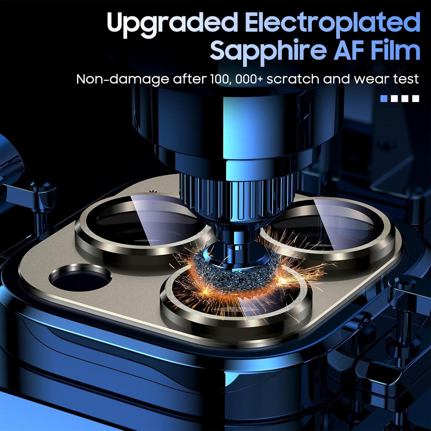 Uyiton Compatible with iPhone 15 Pro/iPhone 15 Pro Max Camera Lens Protector, [Not Easy to Break][Strong Adsorption][Case-Friendly] Metal Tempered Glass Rear Camera Screen Cover - Natural Titanium