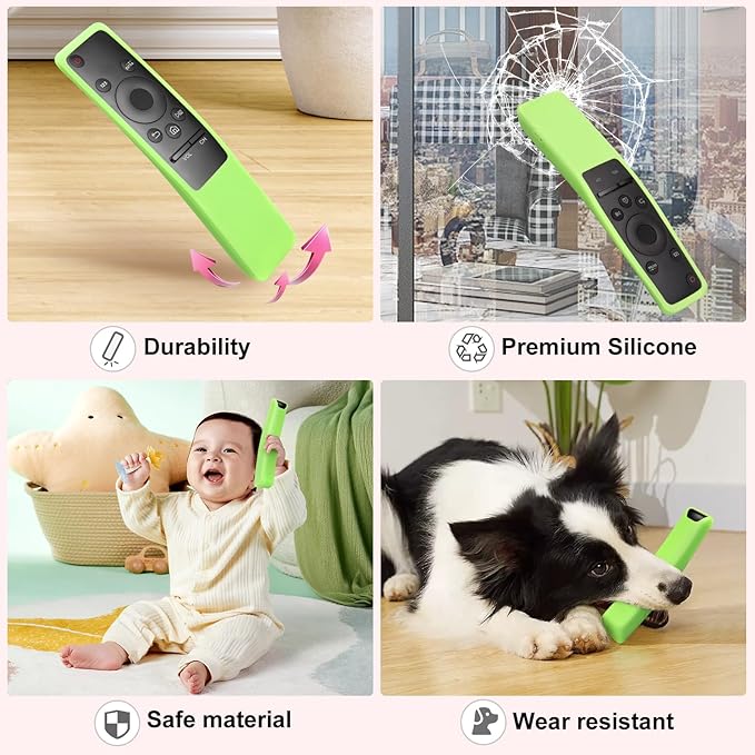 (2 Pack) Cover for Samsung Remote Silicone Protective Case Compatible with Samsung TV Remote Control Cover BN59 Series Glow in The Dark Remote Skin Sleeve