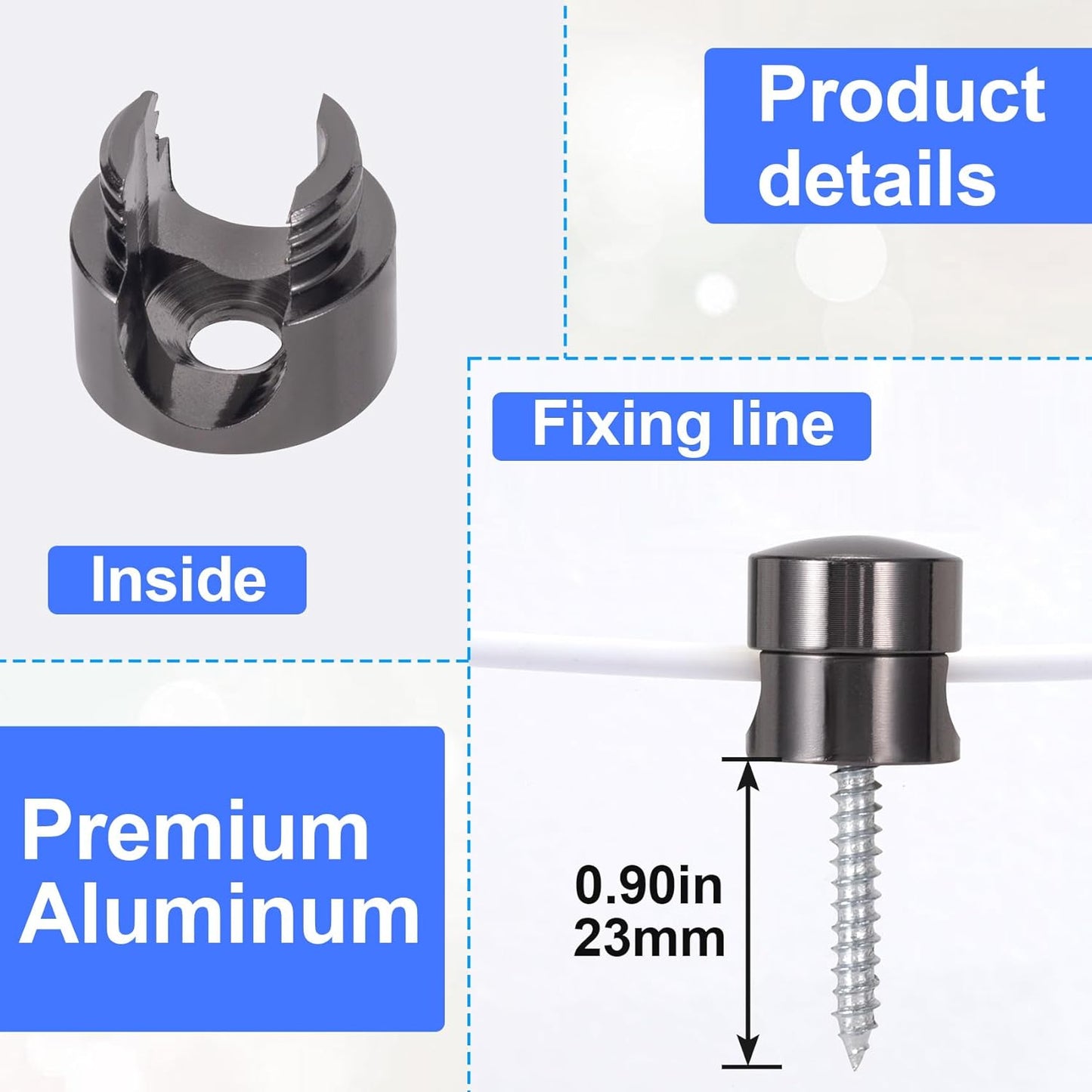 2 Sets Charger Holders for Cords, Black Adjustable Cable Anchor Holders, Adhesive Metal Cord Clips, Cable Management Wire Organizers for Desk, Office, Nightstand