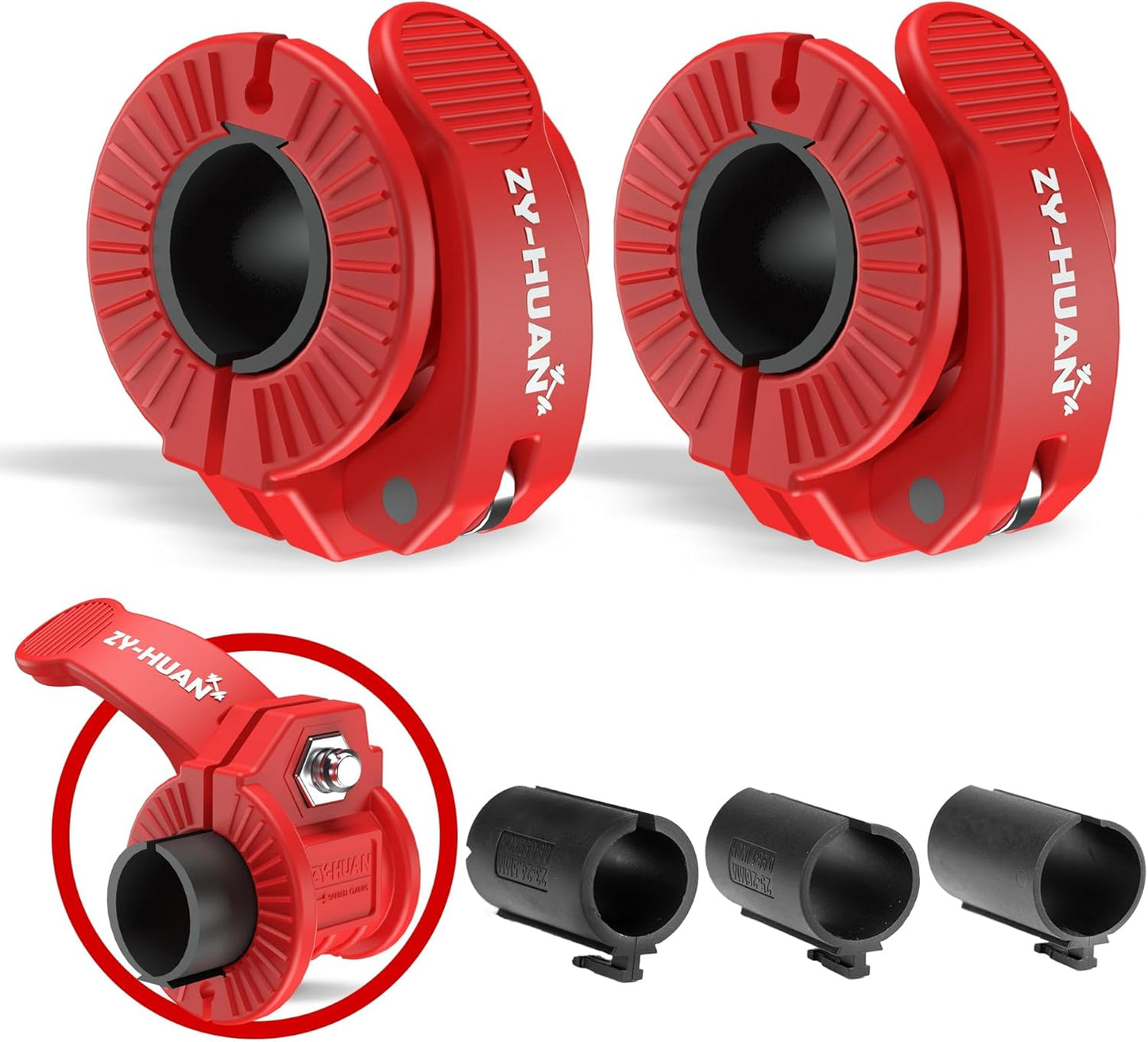 Pro Barbell Clips 1 inch Barbell Clamps 0.9-1.18inch Quick Release Weight Clips for Bars Multi-Size Adjustable Olympic Barbell Clamps