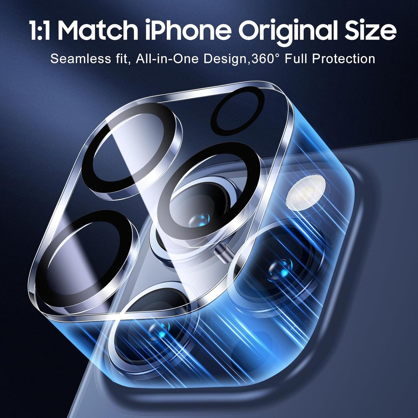 UniqueMe Compatible for 3 Pack iPhone 15 Pro/iPhone 15 Pro Max Camera Lens Protector, [Drop Protection] [Case Friendly] 9H Tempered Glass Camera Cover Screen [New Version]