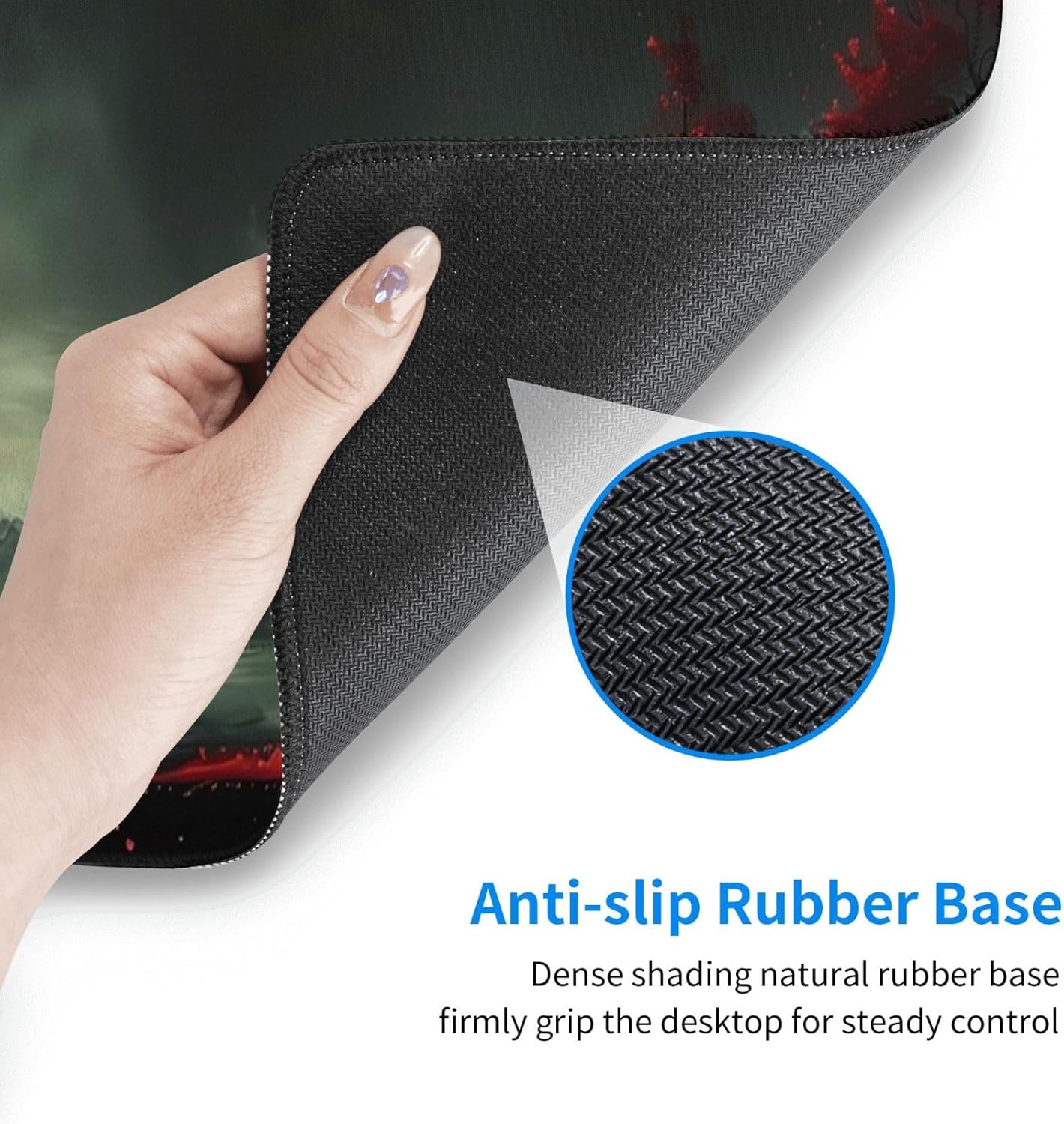 Extended Gaming Mouse Pad, Large Desk Mat XL Anime Mouse Pad Waterproof with Stitched Edges, Non-Slip Desktop Pad for Home and Office, Level Up Your 31.5x11.8 Inch (Red Moon)