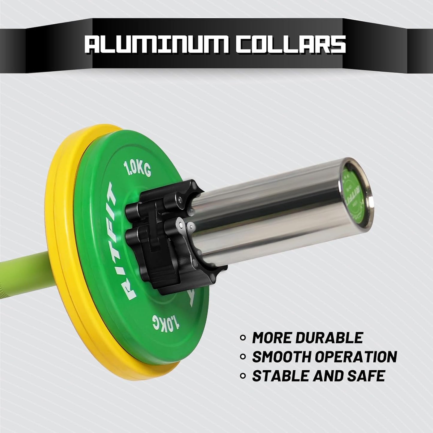 RitFit 2-Inch Magnetic Barbell Collars Locking Clamps - Heavy Duty Aluminum Alloy, Quick Release with Non-Slip TPR Pads for Olympic Weightlifting Powerlifting Training (Pair)