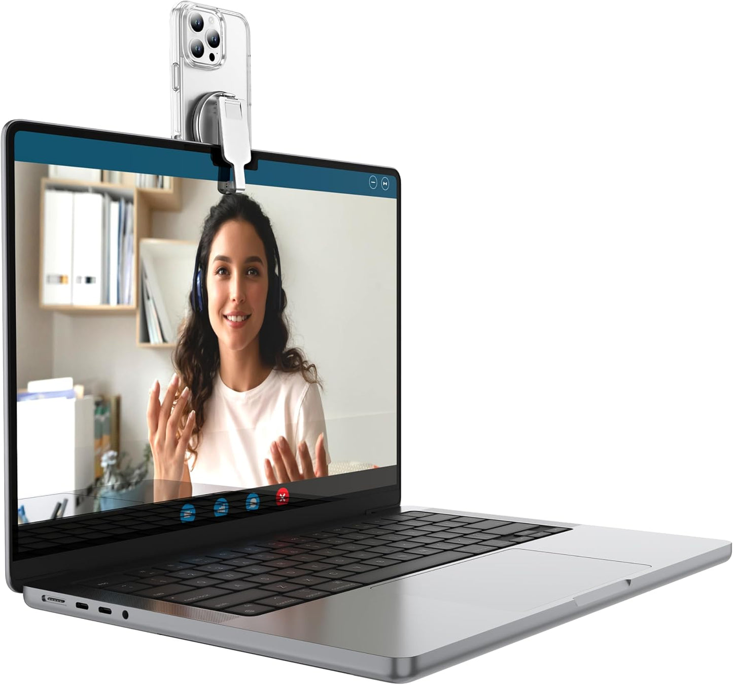 BAISRKE Magnetic Belt Clip Phone Holder, Strong Magnetic Waist Clip Compatible with Phone Cases, Portable & Versatile Accessory for Travel & Outdoor Use (Silvery)