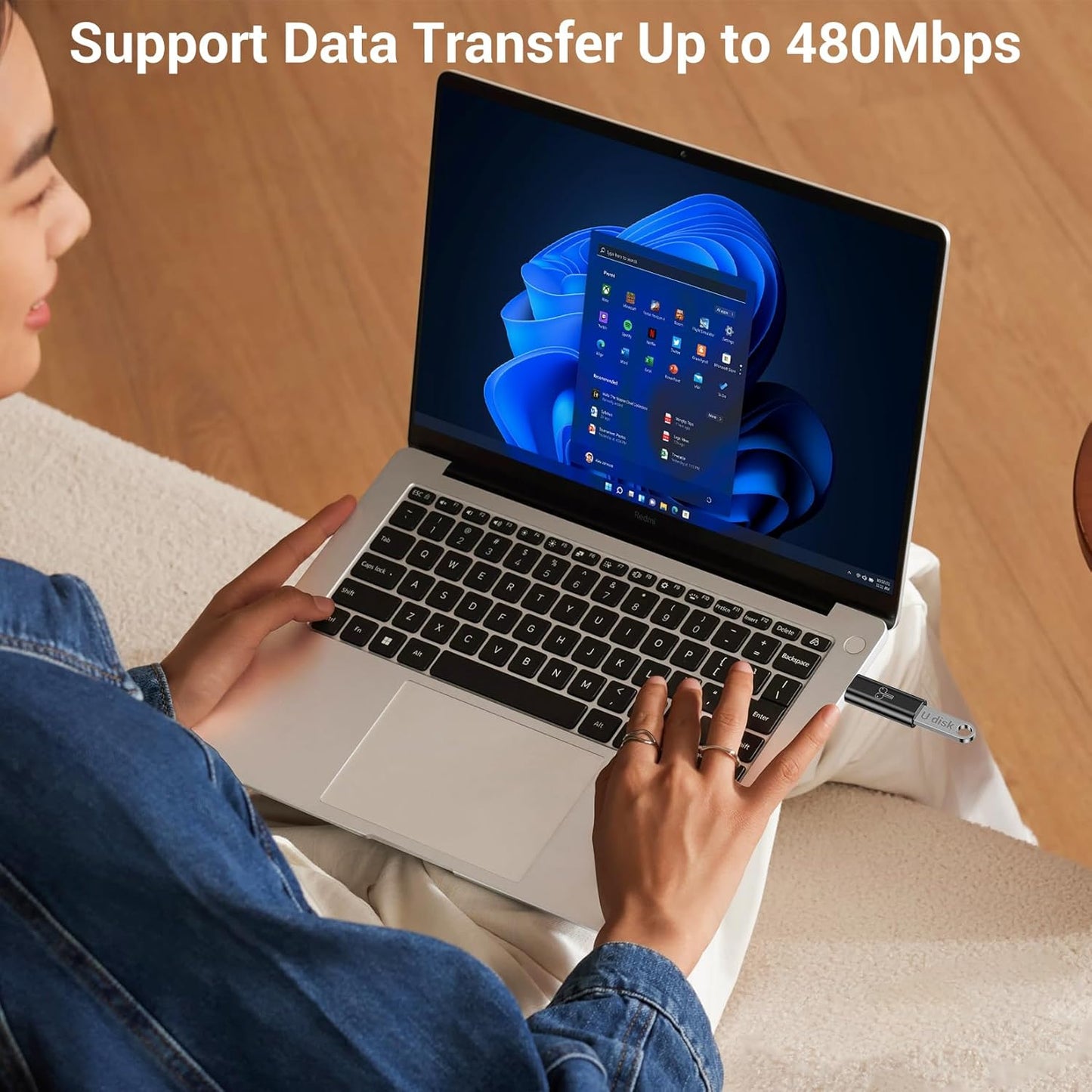 Temdan 2 Pack Lightning to USB C Adapter for iPhone 15/16 Pro/Pro Max/Plus, Support Audio/OTG Adapter, Type C Charger Connector Cable, Black