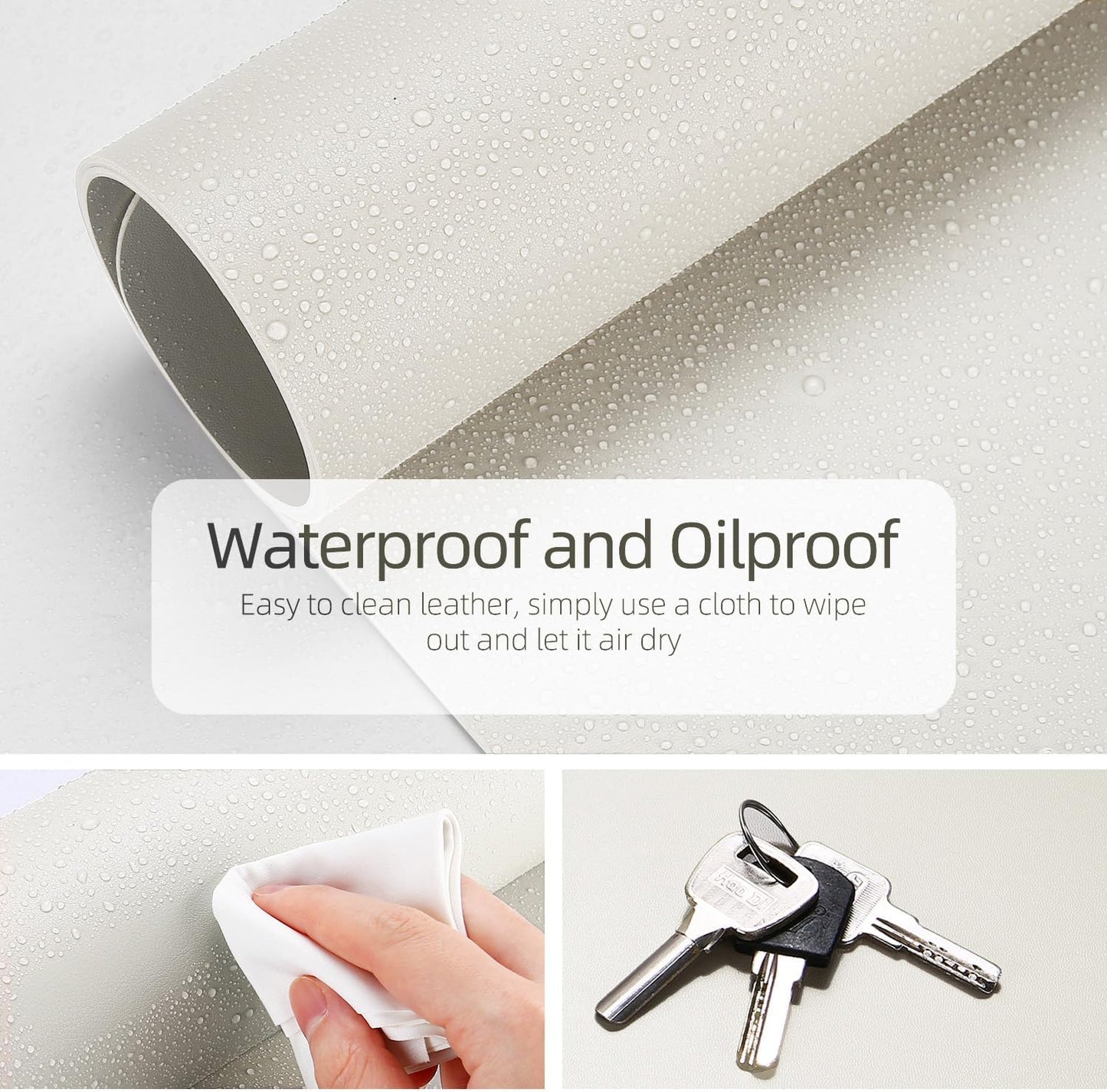 YSAGi Multifunctional Office Desk Pad, Ultra Thin Waterproof PU Leather Mouse Pad, Dual Use Desk Writing Mat for Office/Home (23.6" x 13.7", Grey)