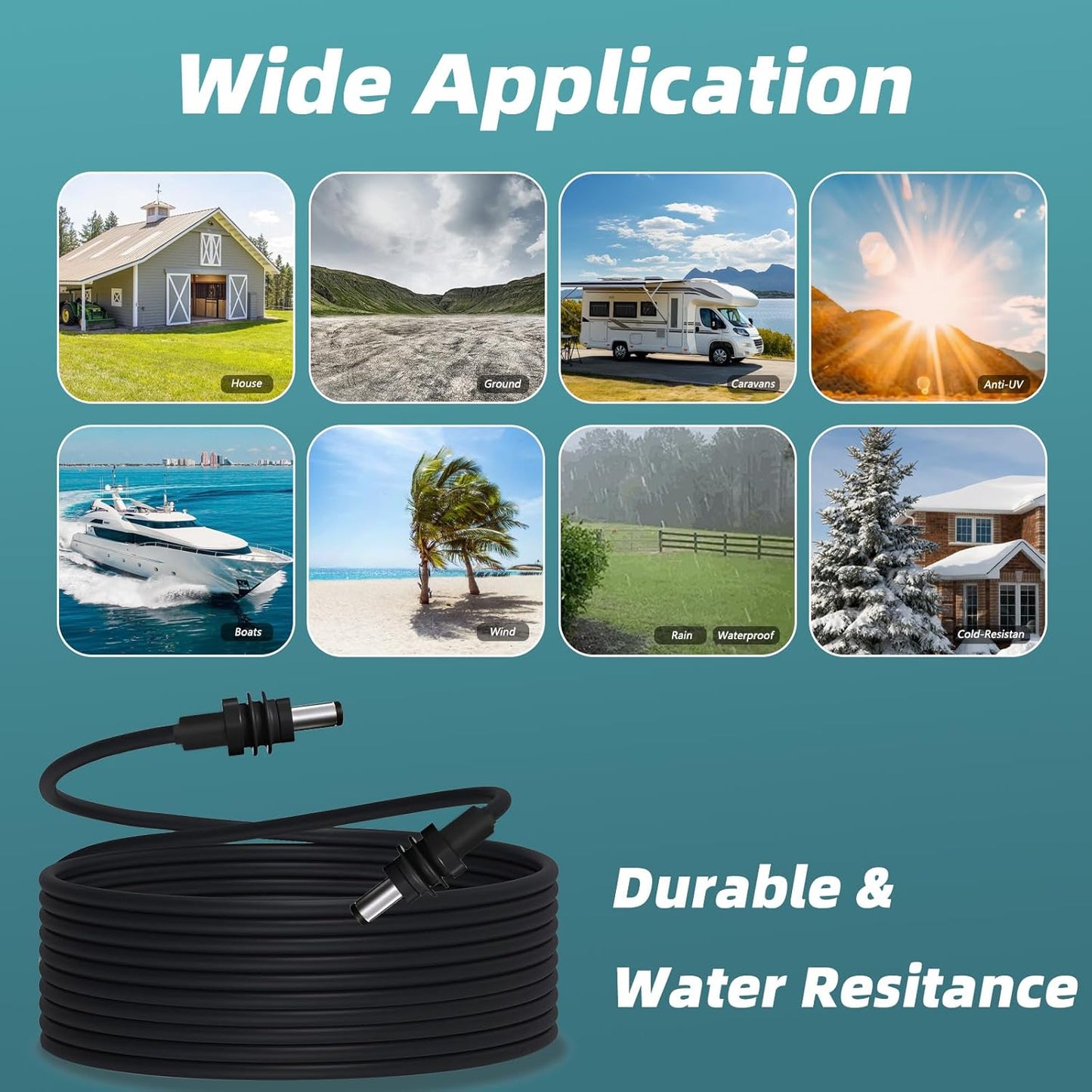 DC5521 Power Extension Cable for Starlink Mini,10FT 25FT 50FT 16AWG Waterproof DC 5521 Cord, DC Male to Male Extension Cable for Starklink Mini Work with 20V/65W+ PD Source (Male to Male 25FT)