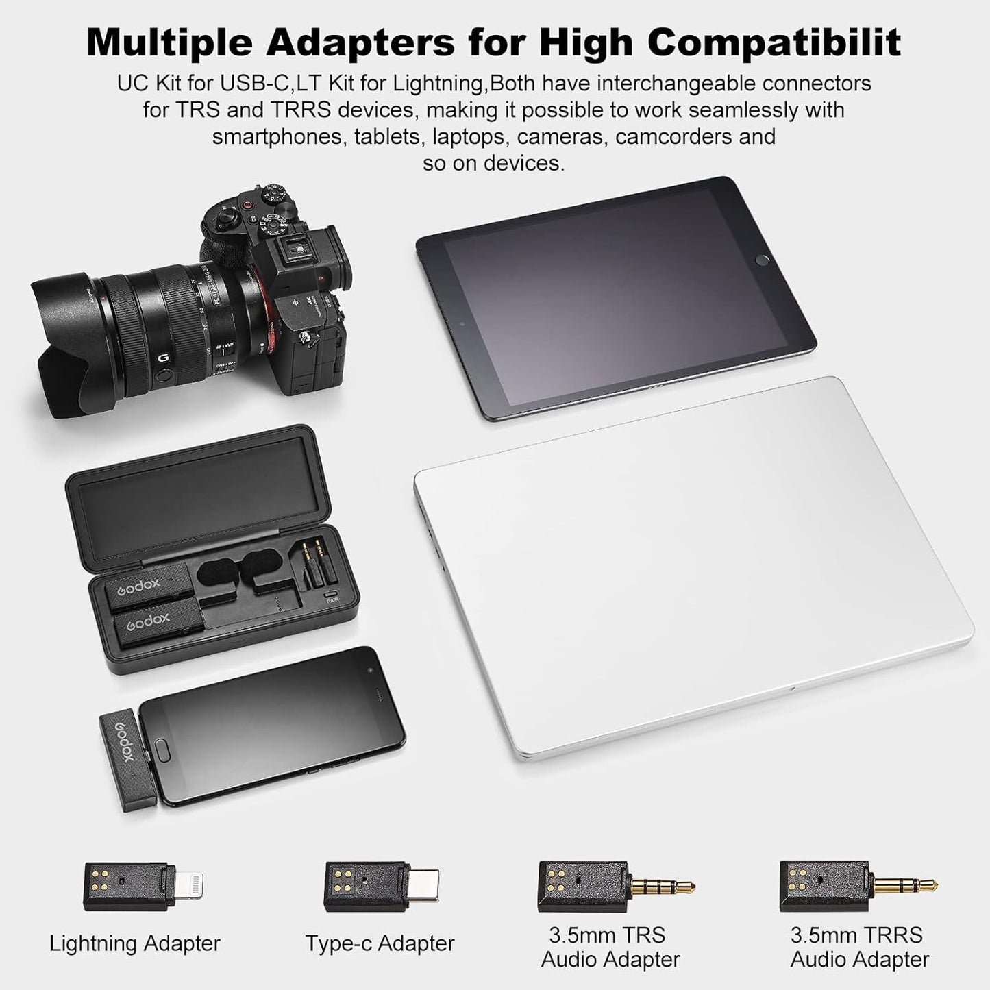 GODOX 【2025 Latest Model】 Movelink Mini LT Kit Wireless Microphone System, 2.4GHz Lavalier Mic 100m(328ft.) Range with Charging Case for iPhone, Camera, Vlogger, Youtuber, Interviewer(Green)