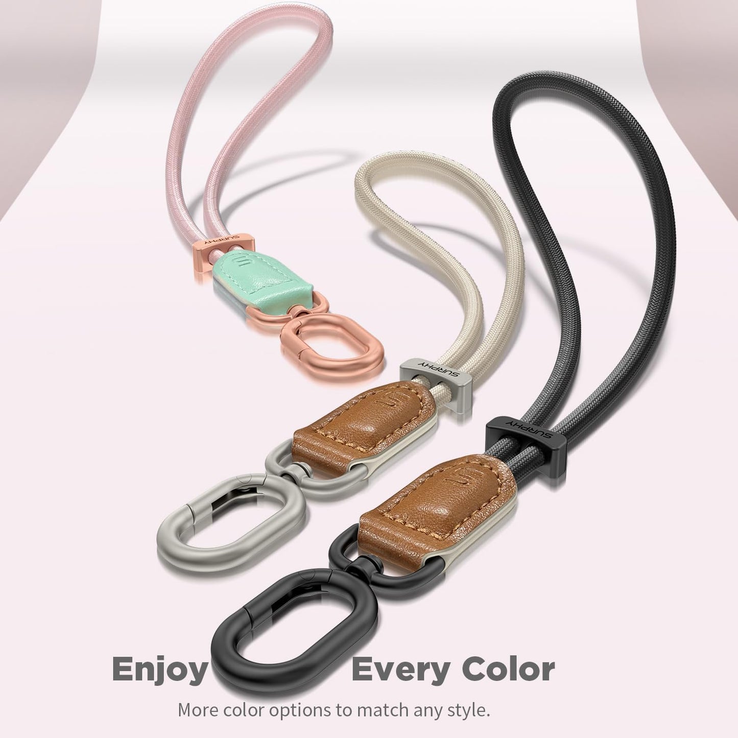 SURPHY Phone Wrist Strap, Keychain Wristlet, Phone Strap Charm with Tether Tab, Cellphone Lanyard Wrist, Key Chain for Women