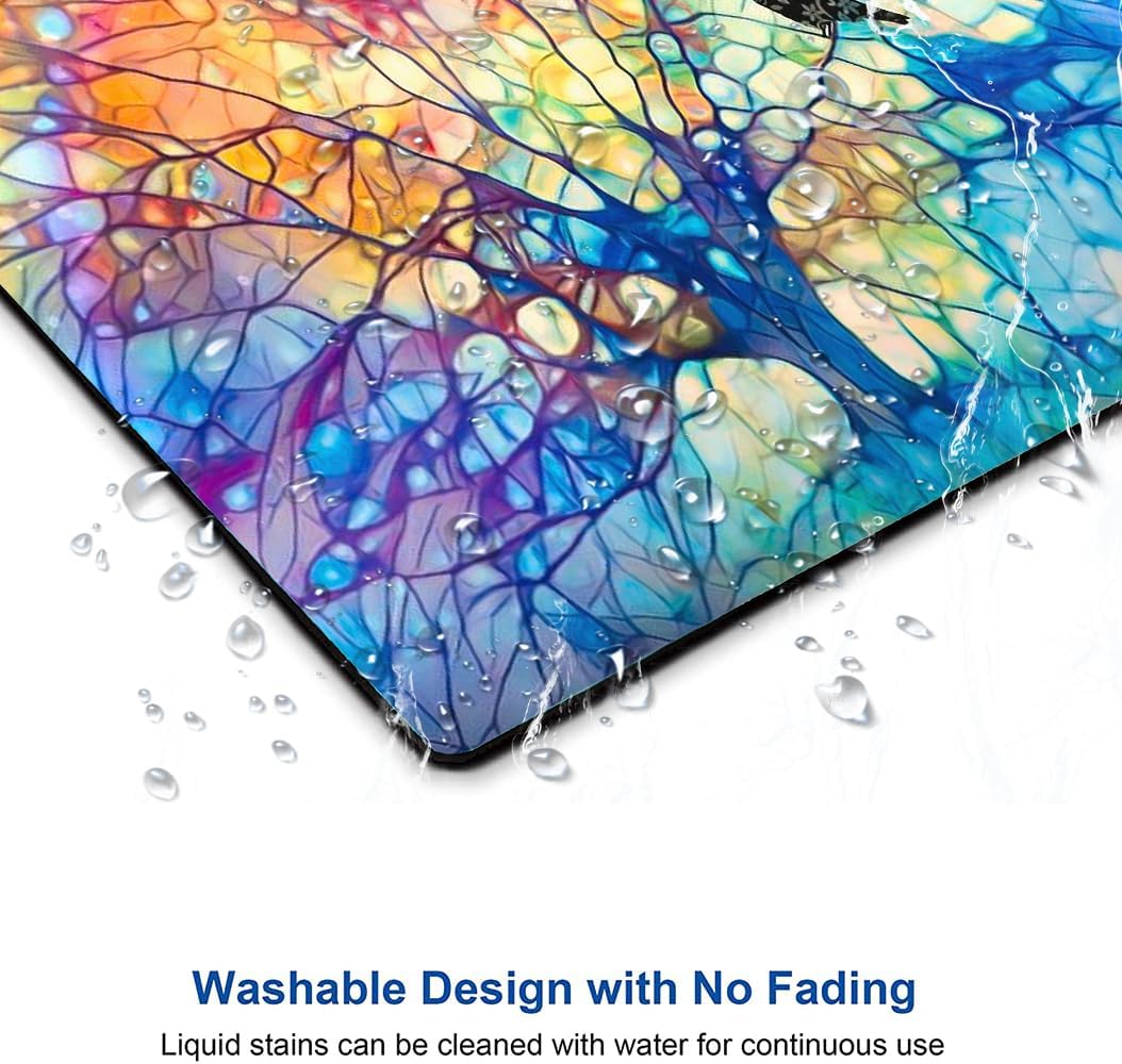 Mouse Pad, Cute Mouse Mat for Women, Square Waterproof Non-Slip Rubber Base Computer MousePads for Desk Office Laptop, Tree of Life