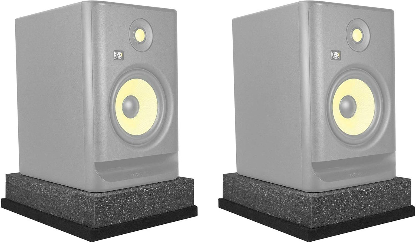 Rockville Pair Iso-8 Studio Monitor Isolation Pads for 8" Speakers, High-Density Acoustic Foam, Angle Adjustable, Reduces Vibrations, for Home Studio Recording Monitors