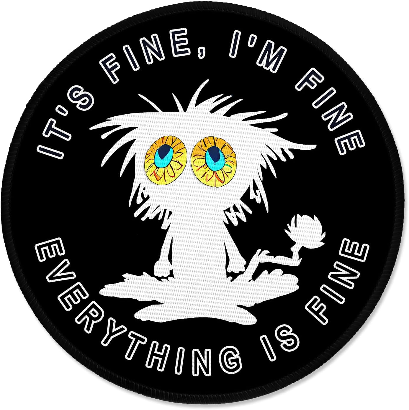 ITNRSIIET Round Mouse Pad with Stitched Edge Premium-Textured Waterproof Non-Slip Rubber Base Desktop Protection Mat Diameter 8.7 inches, Funny Cat