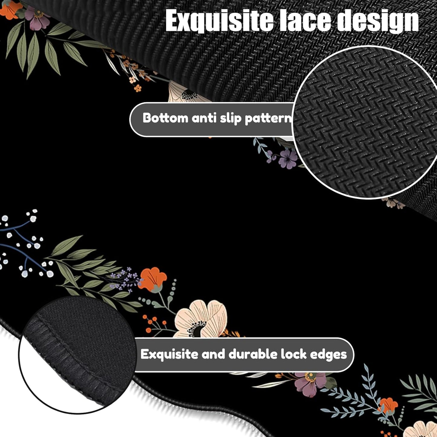 Galdas Gaming Mouse Pad XXL XL Large Long Extended Big Mousepad Non-Slip Rubber Keyboard Mouse Pad with Stitched Edges for Laptop Home Office (35.43x15.75x0.08 Inch)