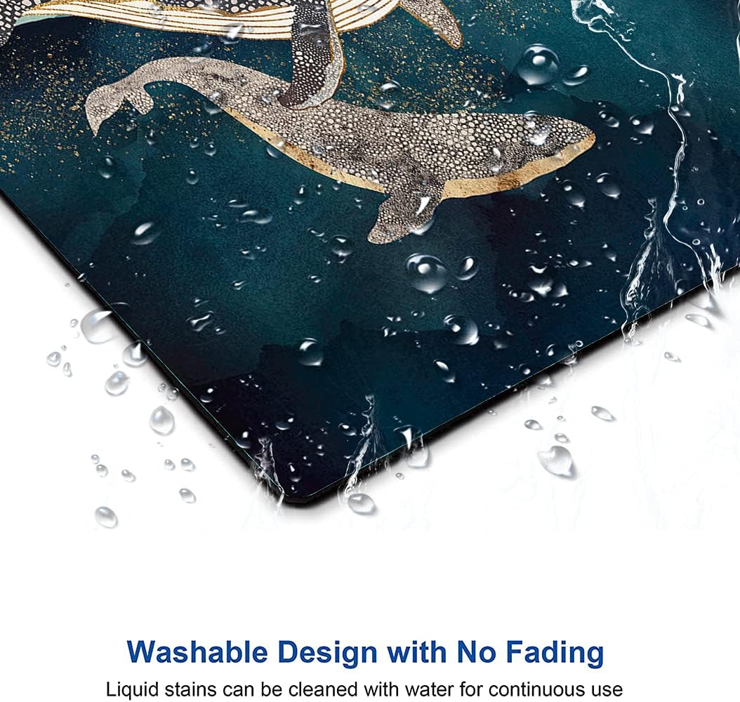 Whale Mouse Pad, Animals Art Mouse Pads, Mouse Mat Square Waterproof Mouse Pad Non Slip Rubber Base MousePads for Office Home Laptop, 9.5"x7.9"x0.12" Inch