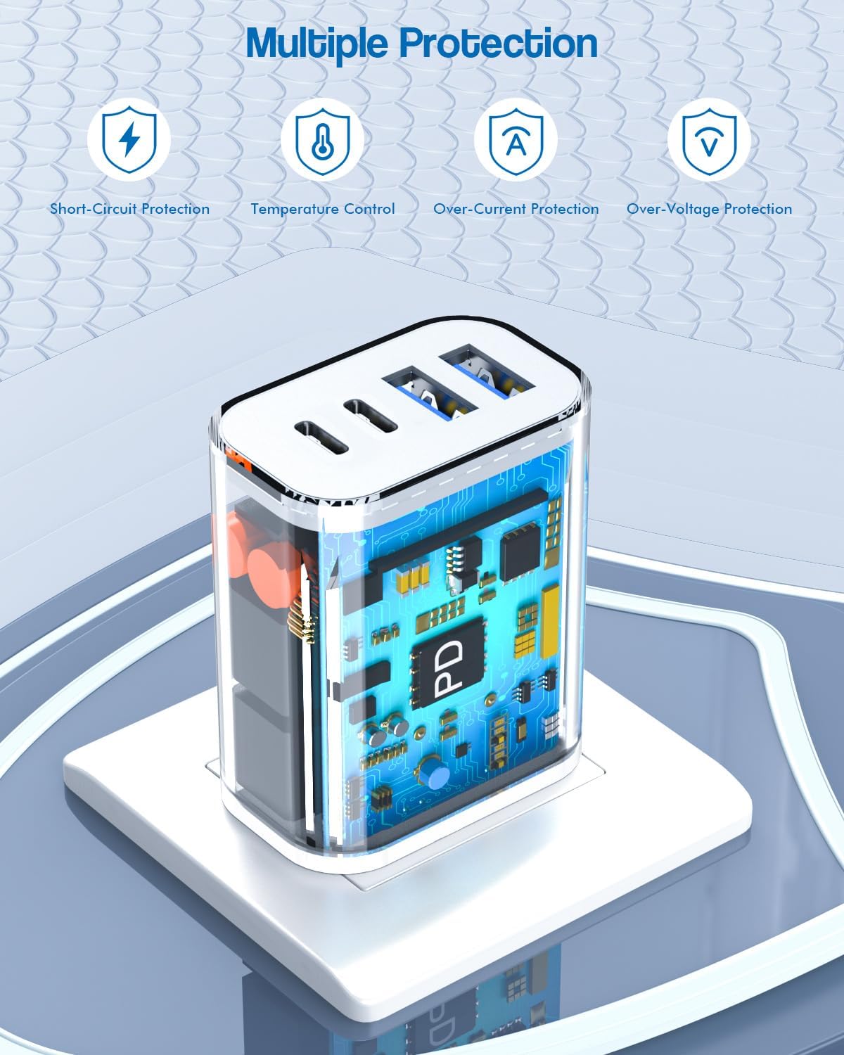 40W iPhone 16 Charger Block, 2Pack 4-Port Fast USB C Charger Blocks, Multiport PD Power Adapter & QC Plug iPhone Cube USBC Charging Brick Apple Adapter for iPhone 16/16 Pro/15/15 Pro Max/14/13/12/iPad