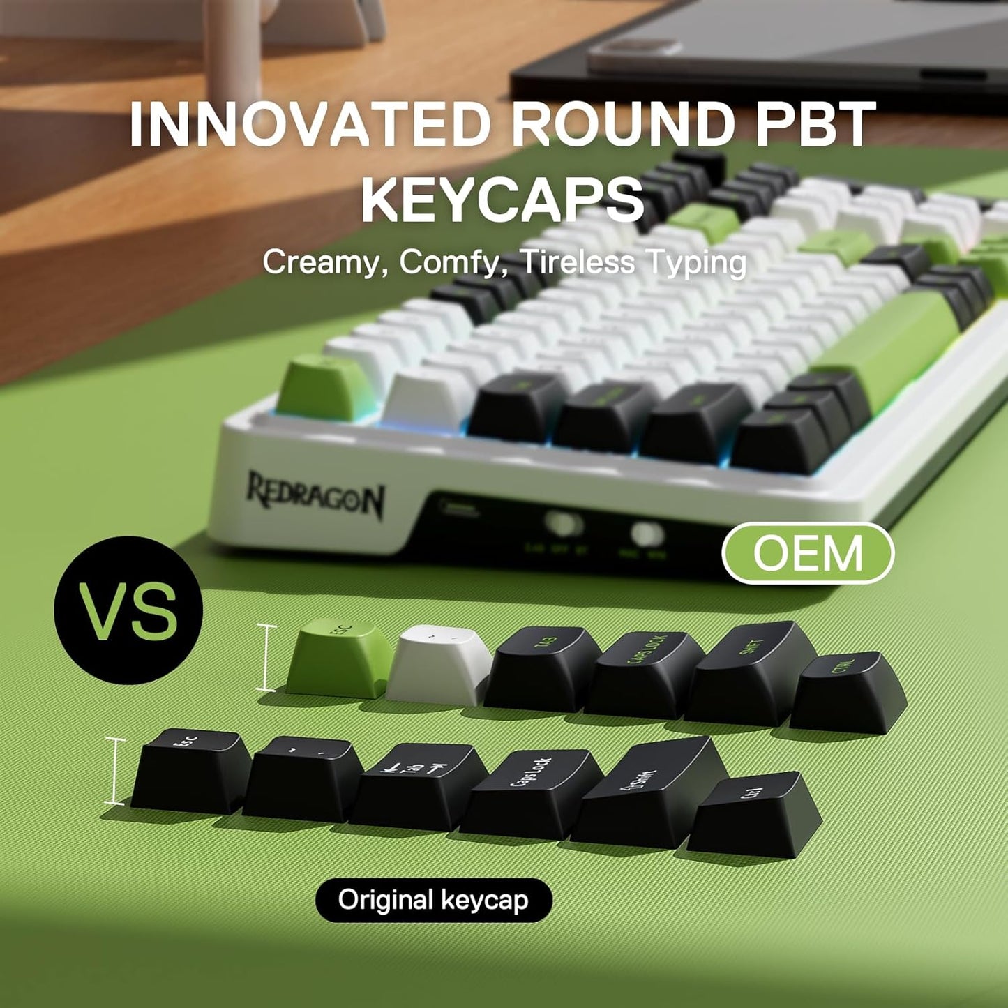 Redragon K686 PRO 98 Keys Wireless Gasket RGB Gaming Keyboard, 3-Mode PBT Mechanical Keyboard w/Hot-Swap Socket, Dedicated Knob Control & 5-Layer Noise Dampening, Custom Linear Switch