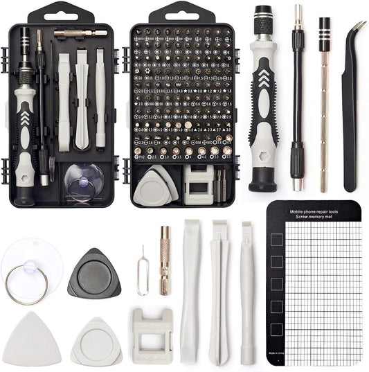 Precision Screwdriver Set, SHARDEN 122 in 1 Electronics Magnetic Repair Tool Kit with Case for Repair Computer, iPhone, PC, Cellphone, Laptop, Nintendo, PS4, Game Console, Watch, Glasses etc (Grey)