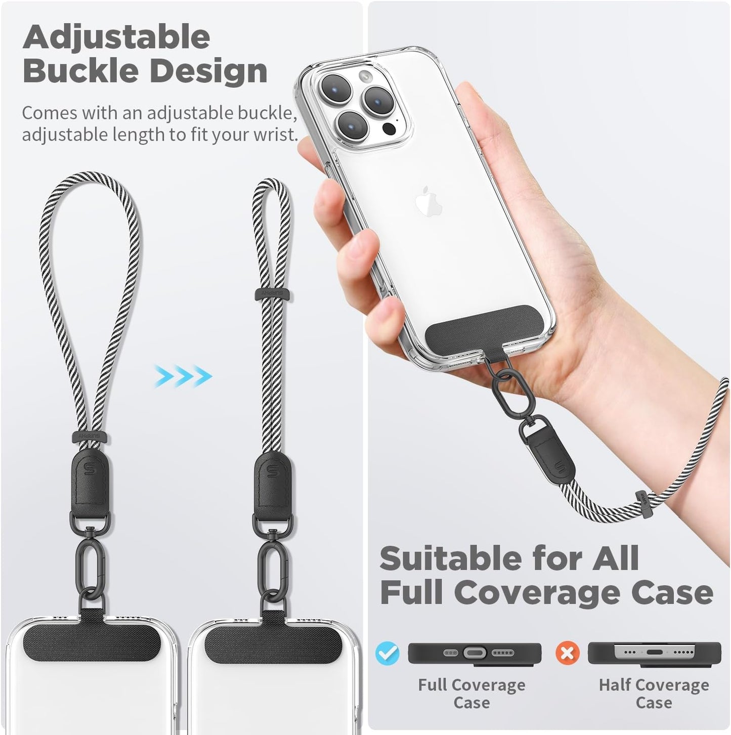 SURPHY Phone Wrist Strap, Keychain Wristlet, Phone Strap Charm with Tether Tab, Cellphone Lanyard Wrist, Key Chain for Women