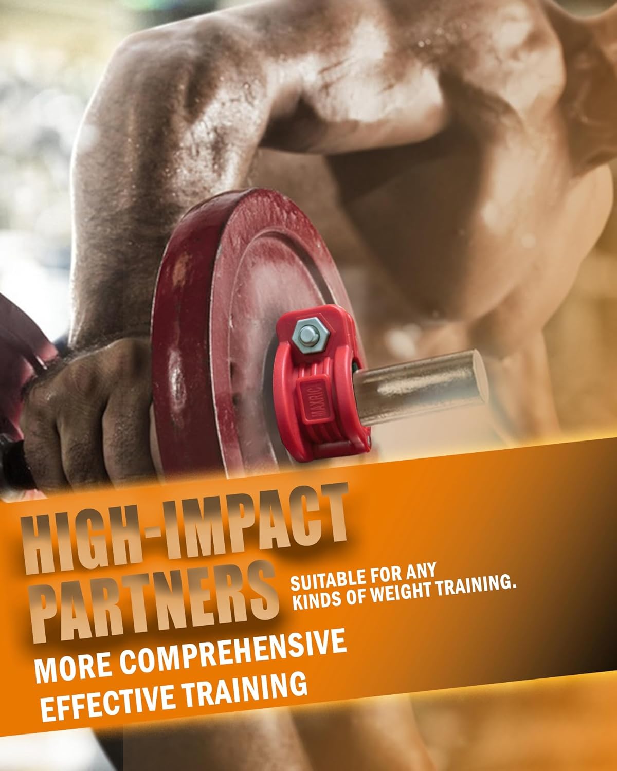 MAXRICH Barbell Clamp 1 inch Multiple Sizes & Adjustable Weight Clips for Quick Release Barbell Collars