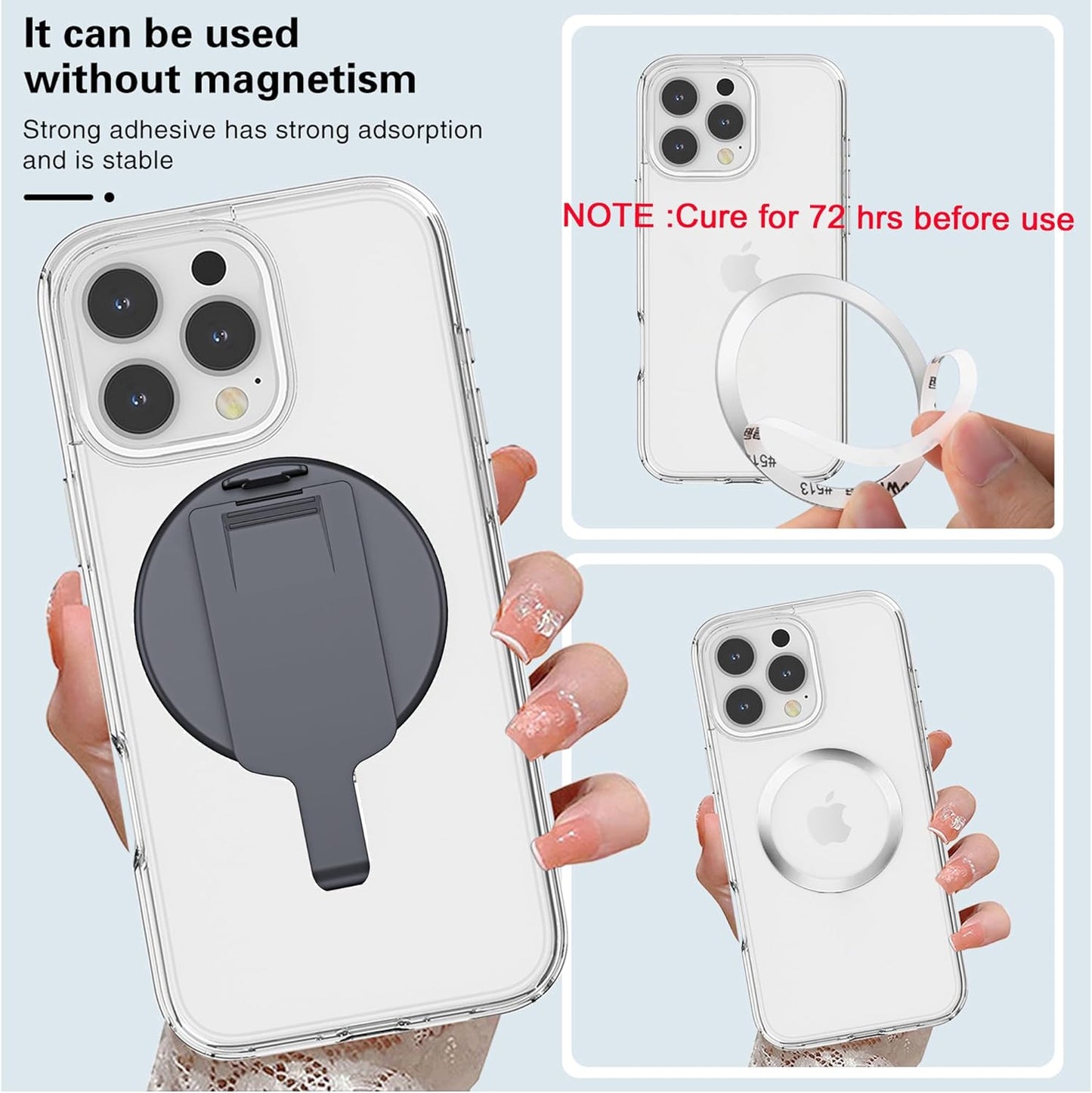 BAISRKE Magnetic Belt Clip Phone Holder, Strong Magnetic Waist Clip Compatible with Phone Cases, Portable & Versatile Accessory for Travel & Outdoor Use (Gunmetal Gray)