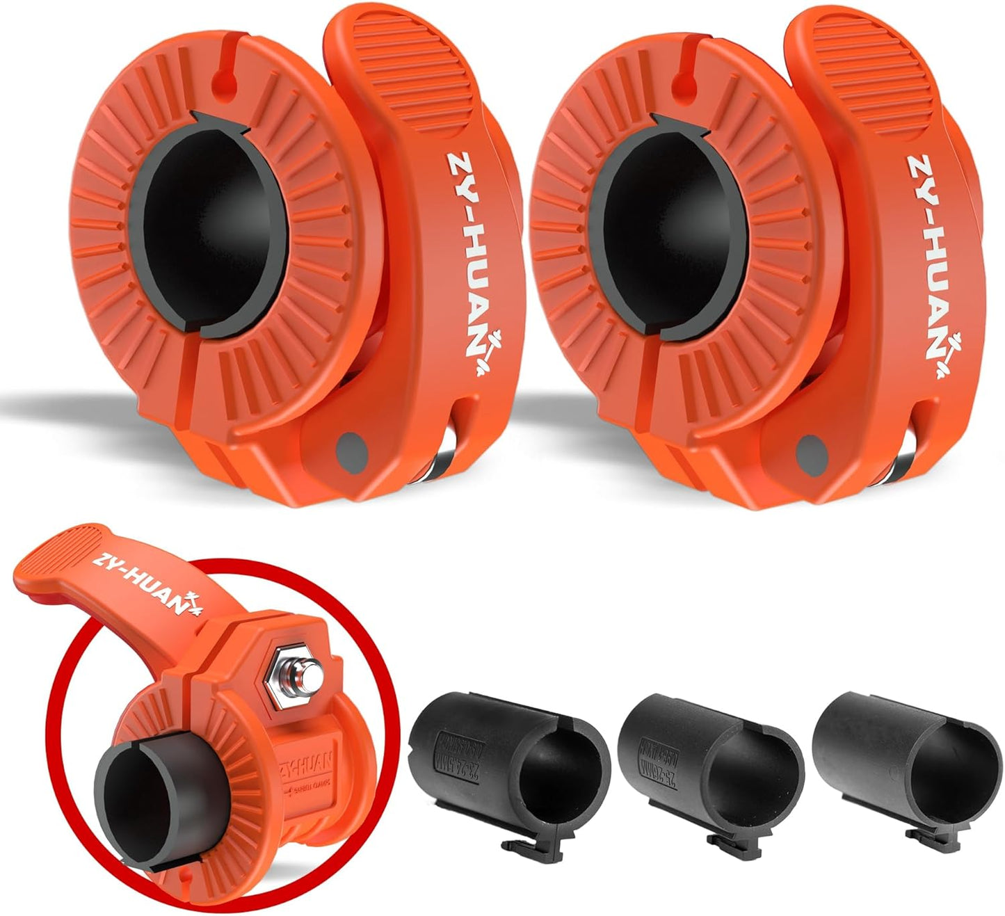 Pro Barbell Clips 1 inch Barbell Clamps 0.9-1.18inch Quick Release Weight Clips for Bars Multi-Size Adjustable Olympic Barbell Clamps