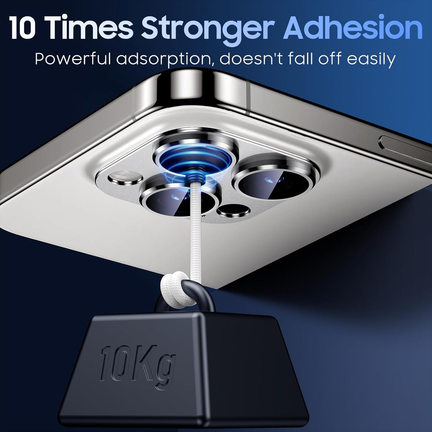 Uyiton Compatible with iPhone 15 Pro/iPhone 15 Pro Max Camera Lens Protector, [Not Easy to Break][Strong Adsorption][Case-Friendly] Metal Tempered Glass Rear Camera Screen Cover - Silver White