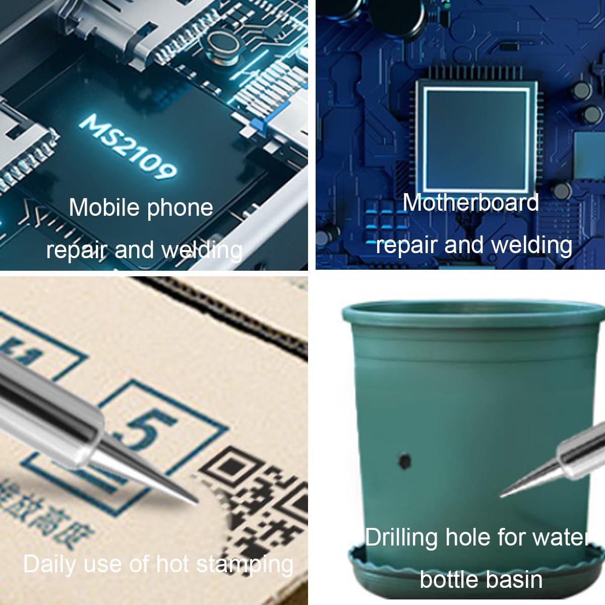 Soldering Iron Kit, 60W Soldering Iron with Interchangeable Iron Tips, Stand, Solder Tube, Welding Wire, 12-in-1 Adjustable Temperature Soldering Gun Welding Iron Kit for any Hobby Enthusiast 110V