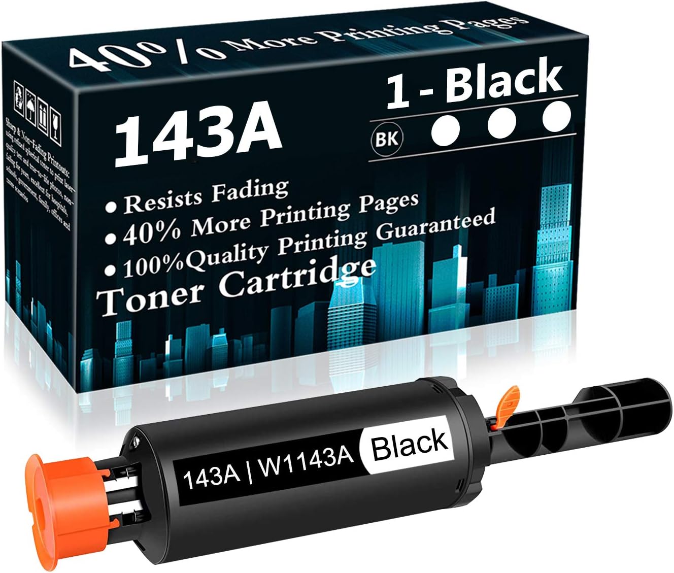 Top Ink 1 Pack 143A (W1143A) Compatible Toner Cartridge Replacement for HP Neverstop Laser 1000n 1001nw(5HG80A) MFP 1202w(5HG92A) 1202nw(5HG93A) 1200nw 1201n 1005n Printer Ink Cartridge (Black)