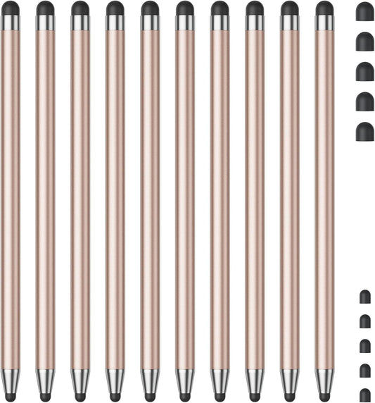 Stylus (10Pcs), Stylus Pen for Touchscreen, High Precision and Sensitivity Stylus Pen for Android Smartphone and Tablets, Compatible with All Capacitive Touch Screen (Rose Gold)