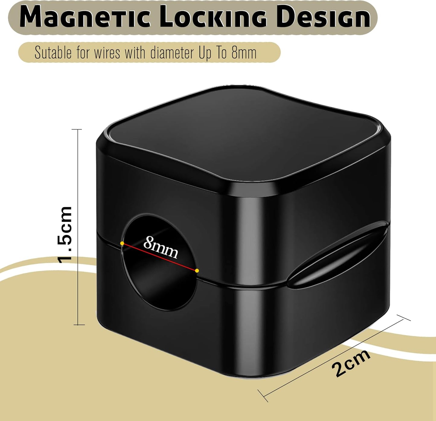 SaiTech IT Magnetic Cable Clips, Cord Organizer Holder, for Desk Cable Management, Adhesive Wire Keeper for Car, Office Home Desktop, Wall, Night Table (12 Pack)