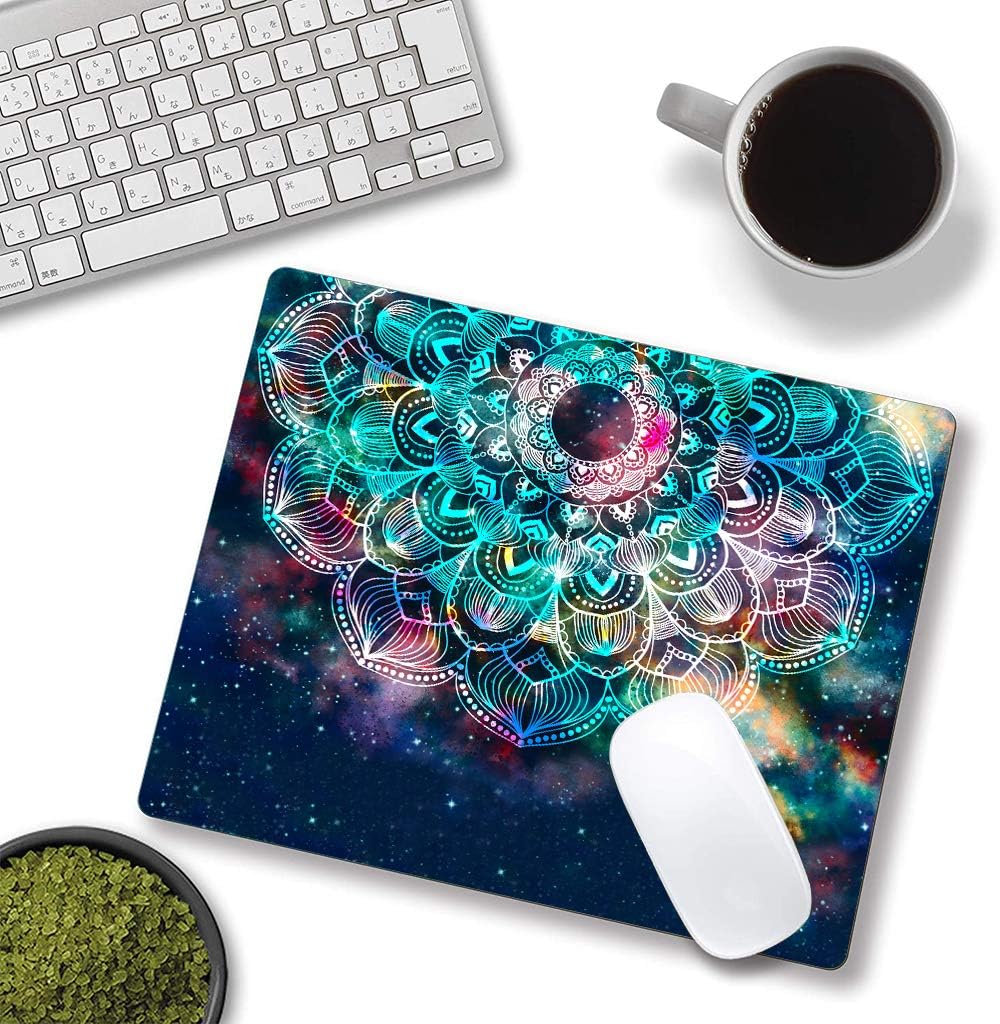 Redragon Galaxy Mandala Gaming Mouse Mat, Square Waterproof Rubber Base Mouse Pad for Office, Home, Laptop & Travel, 9.5"x7.9"x0.12"
