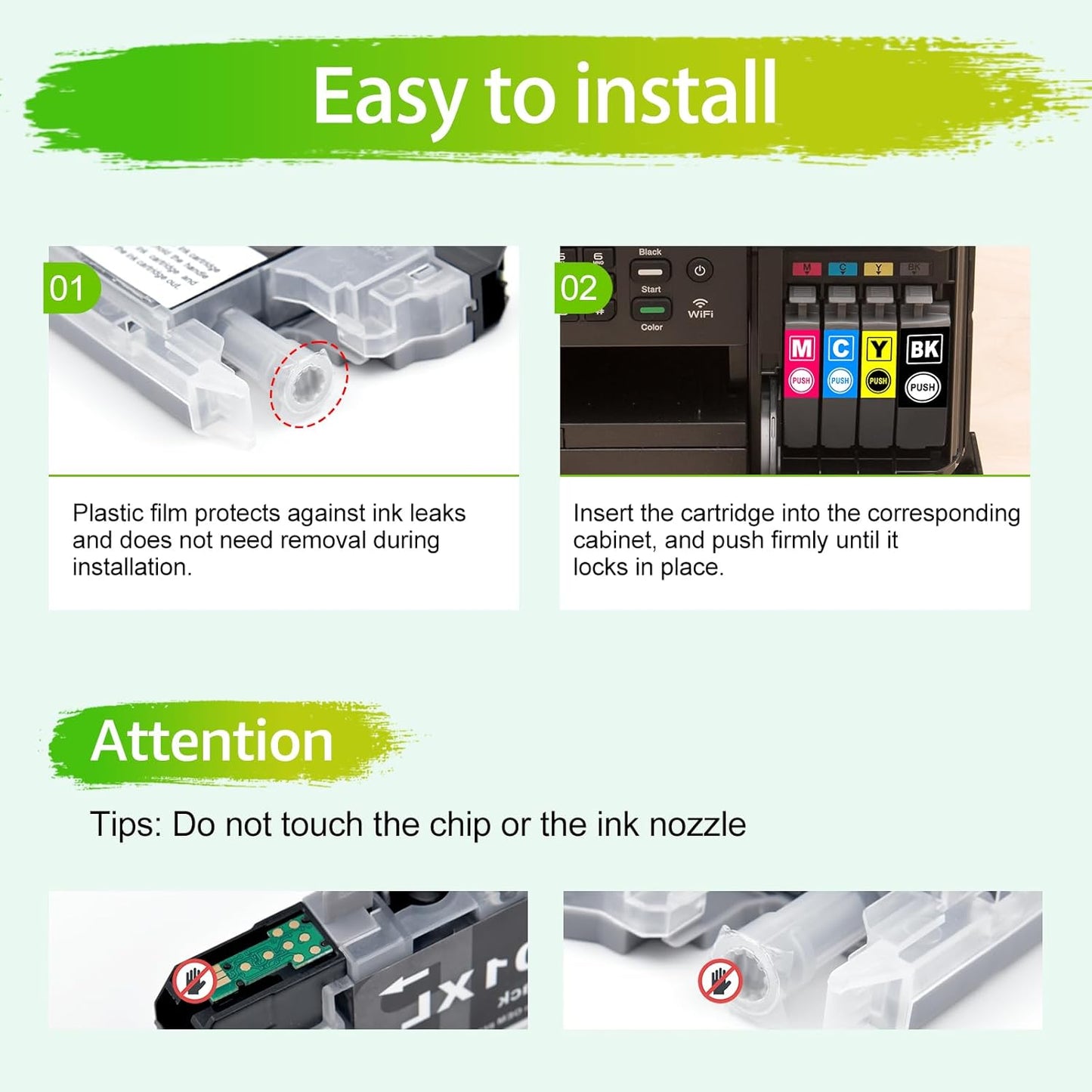 LC401XL Ink Cartridge Replacement for Brother LC401 LC 401 XL High Yield Ink Cartridges Compatible for Brother MFC-J1010 MFC-J1012 MFC-J1170 MFC-J1800 DCP-J1800DW DCP-J1140DW (BCMY, 4 Pack)