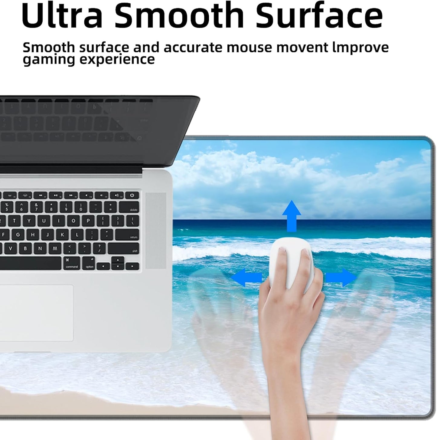 Galdas Gaming Mouse Pad XXL XL Large Long Extended Big Mousepad Non-Slip Rubber Keyboard Mouse Pad with Stitched Edges for Laptop Home Office (31.5x11.8x0.08 Inch) … (Wave 2025)