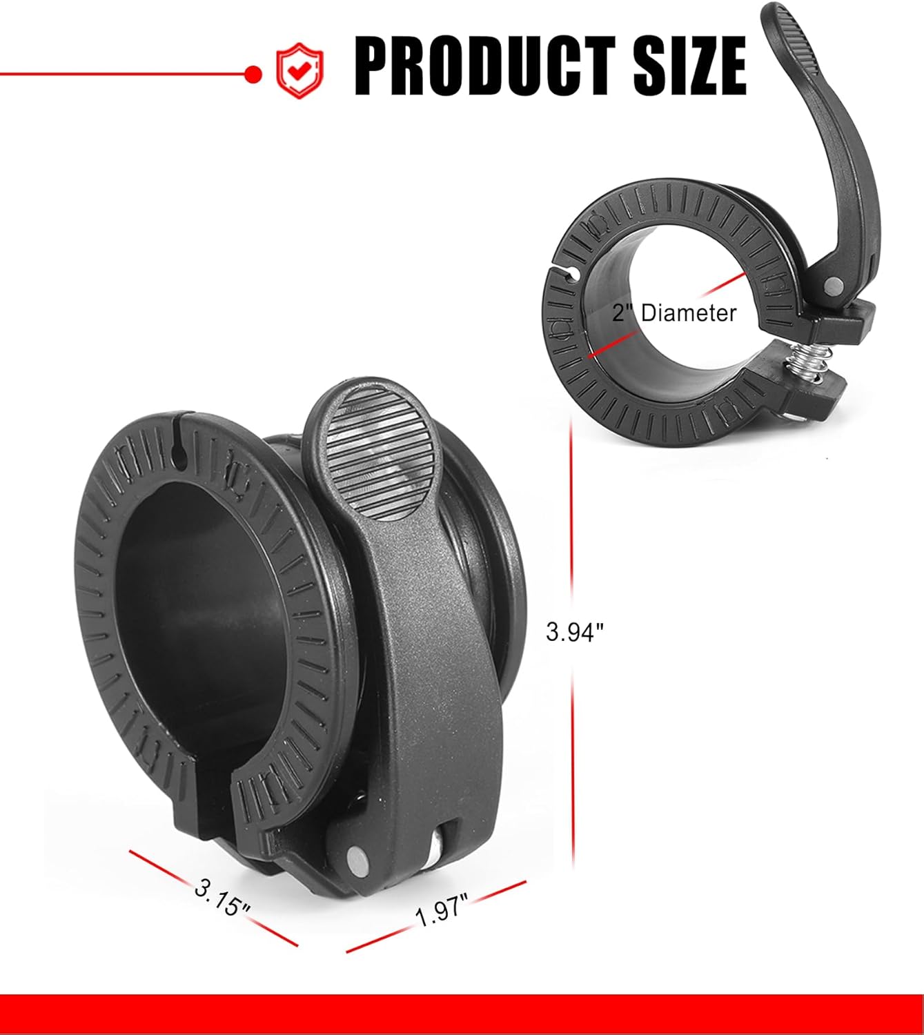 Olympic Barbell Clamps 2 inch Adjustable Barbell Clips Quick Release Pair of Locking Weight Clips for Bars