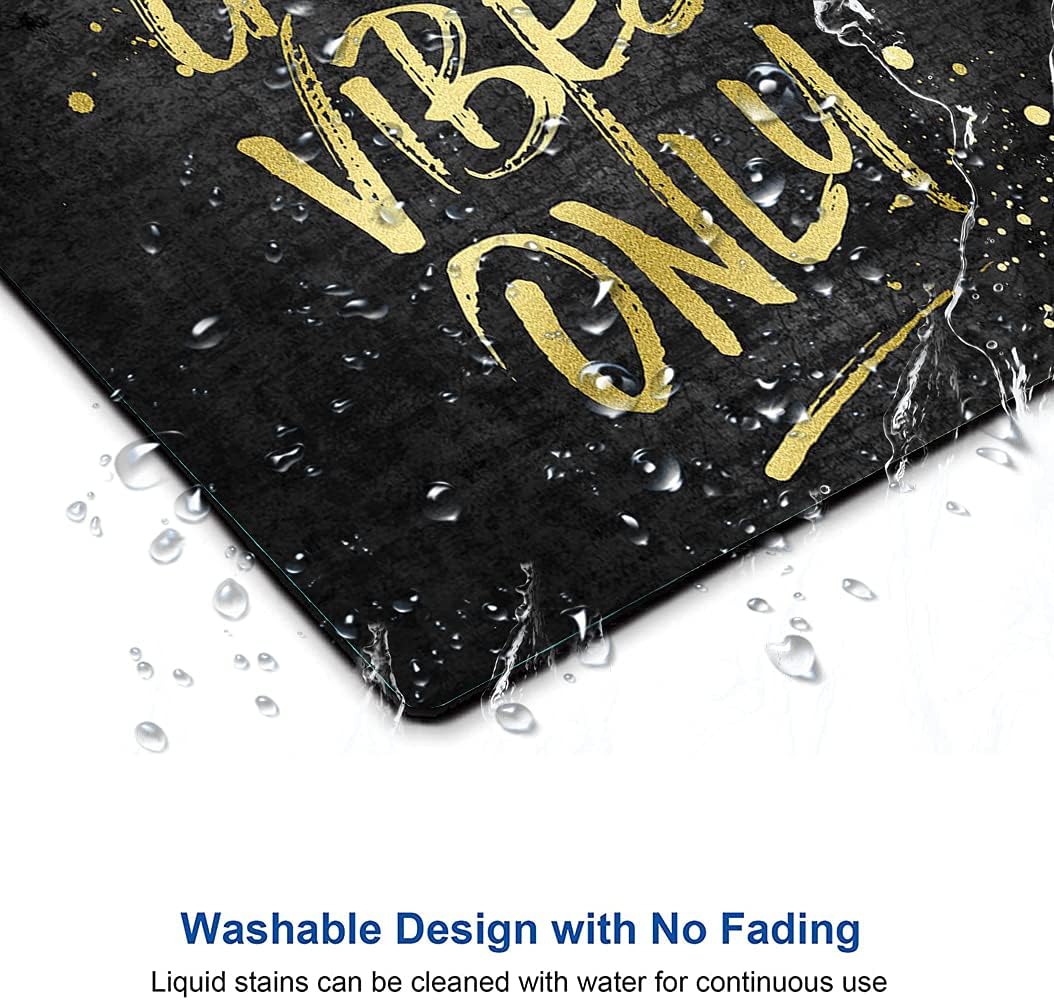 Hokafenle Mouse Pad, Motivational Mouse Pad with Inspirational Quotes Design, Mouse Mat Square Waterproof Mouse Pads, Non-Slip Rubber Base MousePads for Office Home Laptop, Good Vibes Only