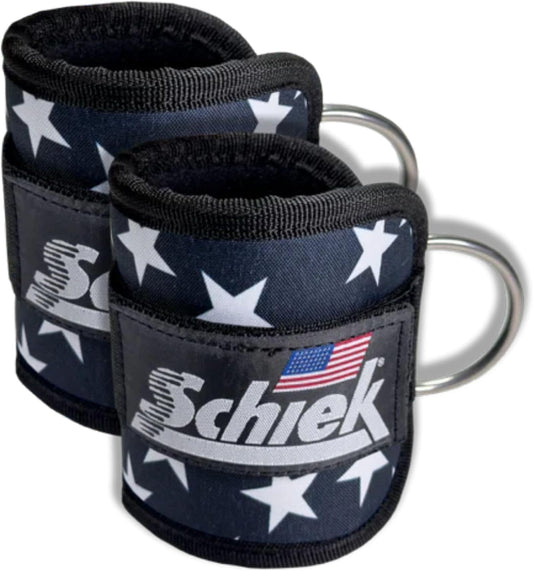 Schiek Sports 1707 Ankle Cuffs - Ideal for Glute Kickbacks and Cable Machine Workouts - Durable and Built To Last