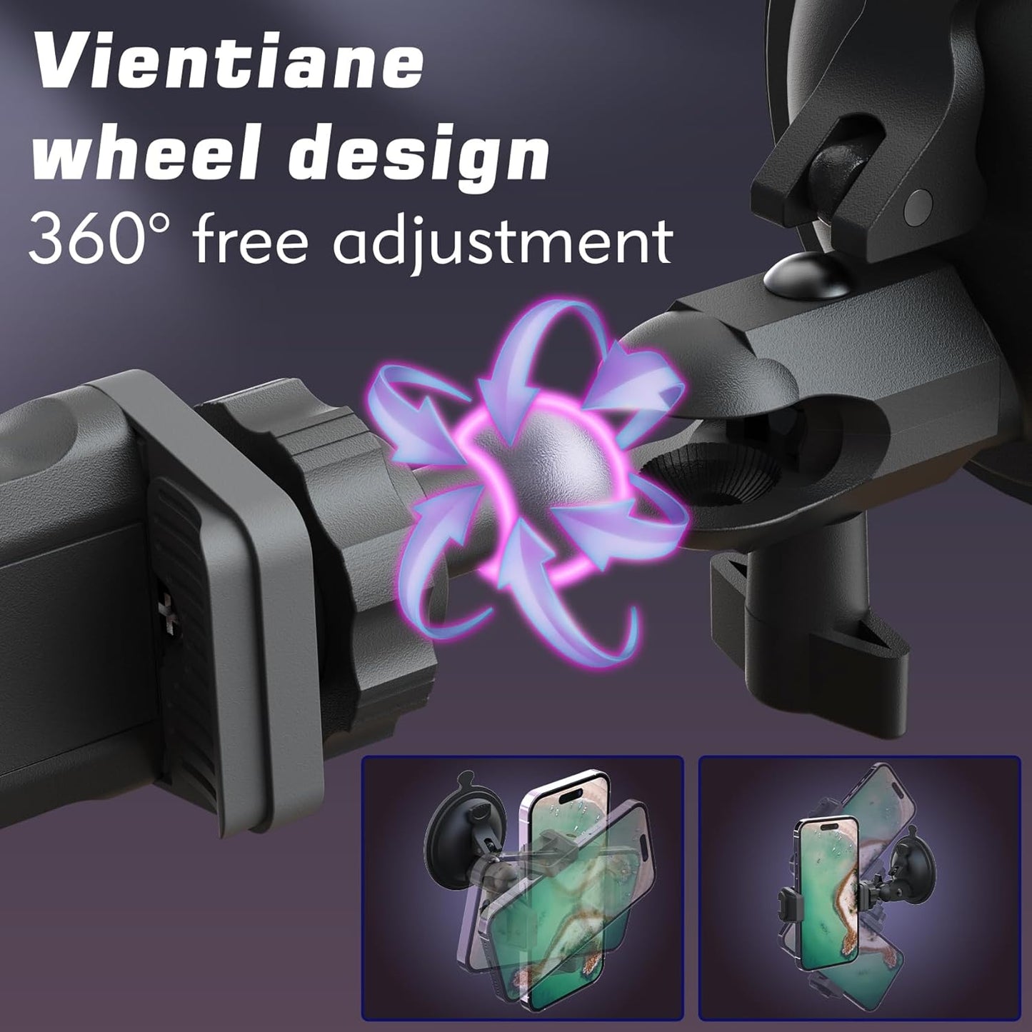 Shower Mirror Phone Holder, Suction Cup Mirror Phone Mount for Shower Mirror Bathroom Glass Kitchen Tile, TikTok YouTube Instagram Make Up Vlog Video Content Creator Essentials