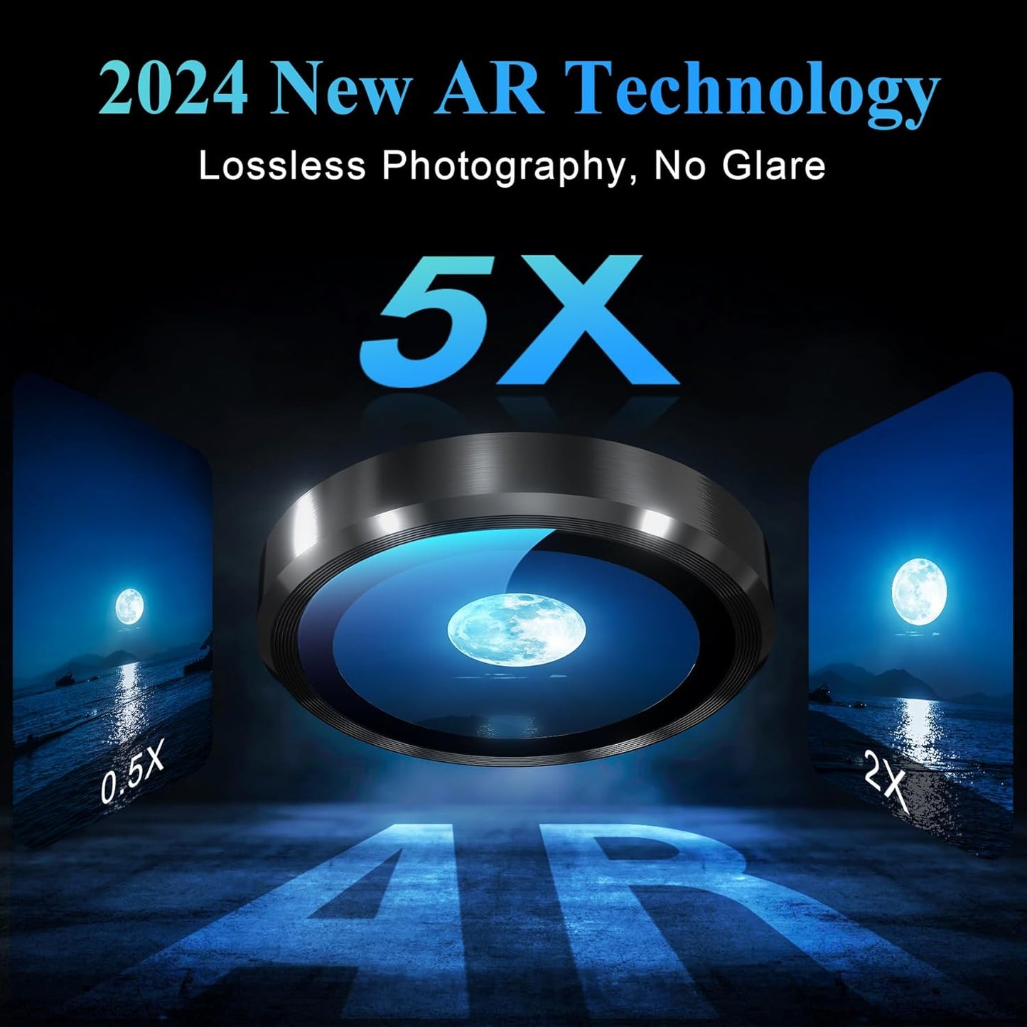 YWXTW Camera Lens Protector for iPhone 16 Pro/iPhone 16 Pro Max, [1 Step Installation Tray] Tempered Glass Screen Protector Metal Individual Camera Cover Accessories Case Friendly (Black Titanium)