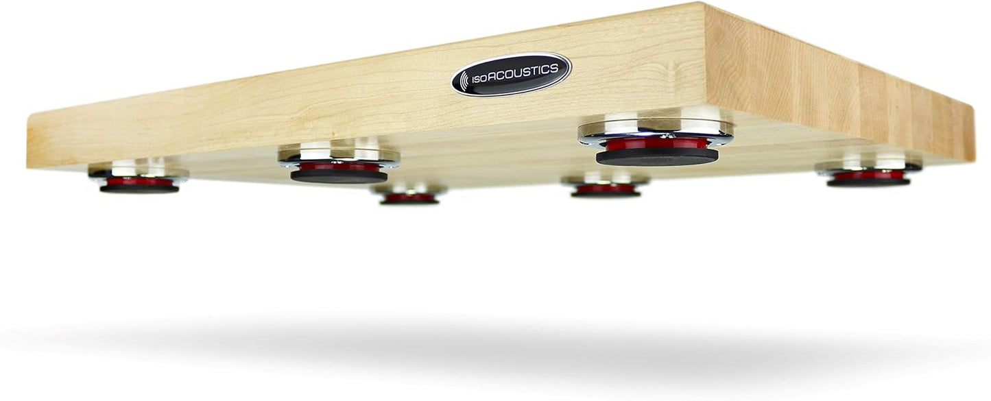IsoAcoustics Delos Turntable Isolation Butcher Block Series: 2216M1 (22" W x 16" D x 1.75" H) Maple